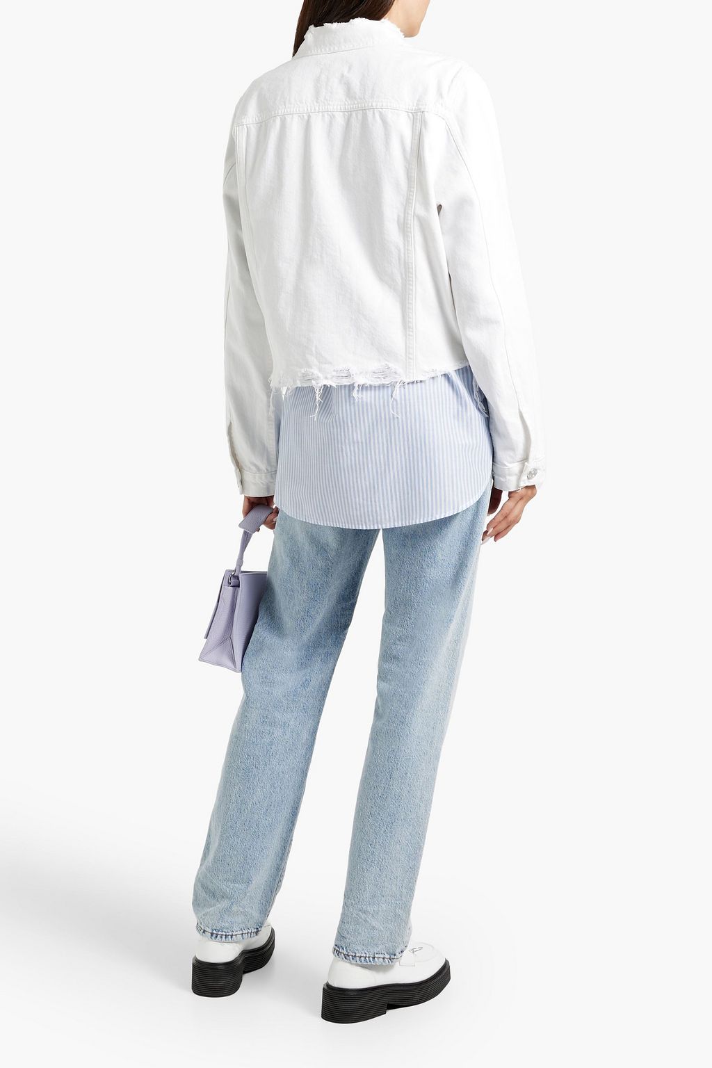 FRAME Distressed denim jacket