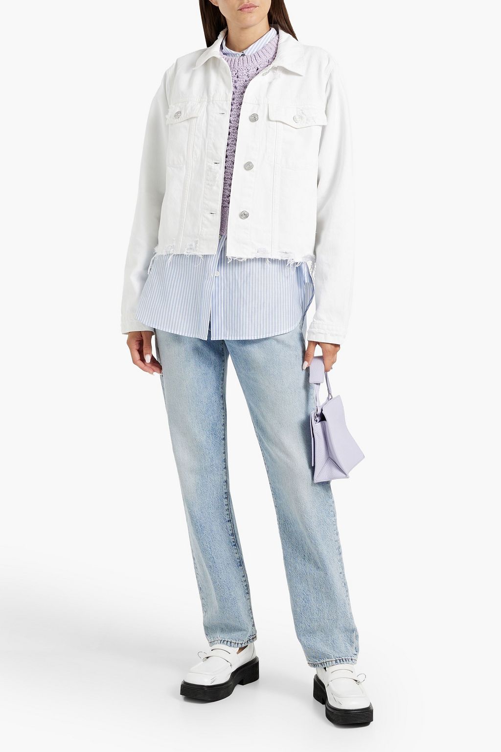 FRAME Distressed denim jacket