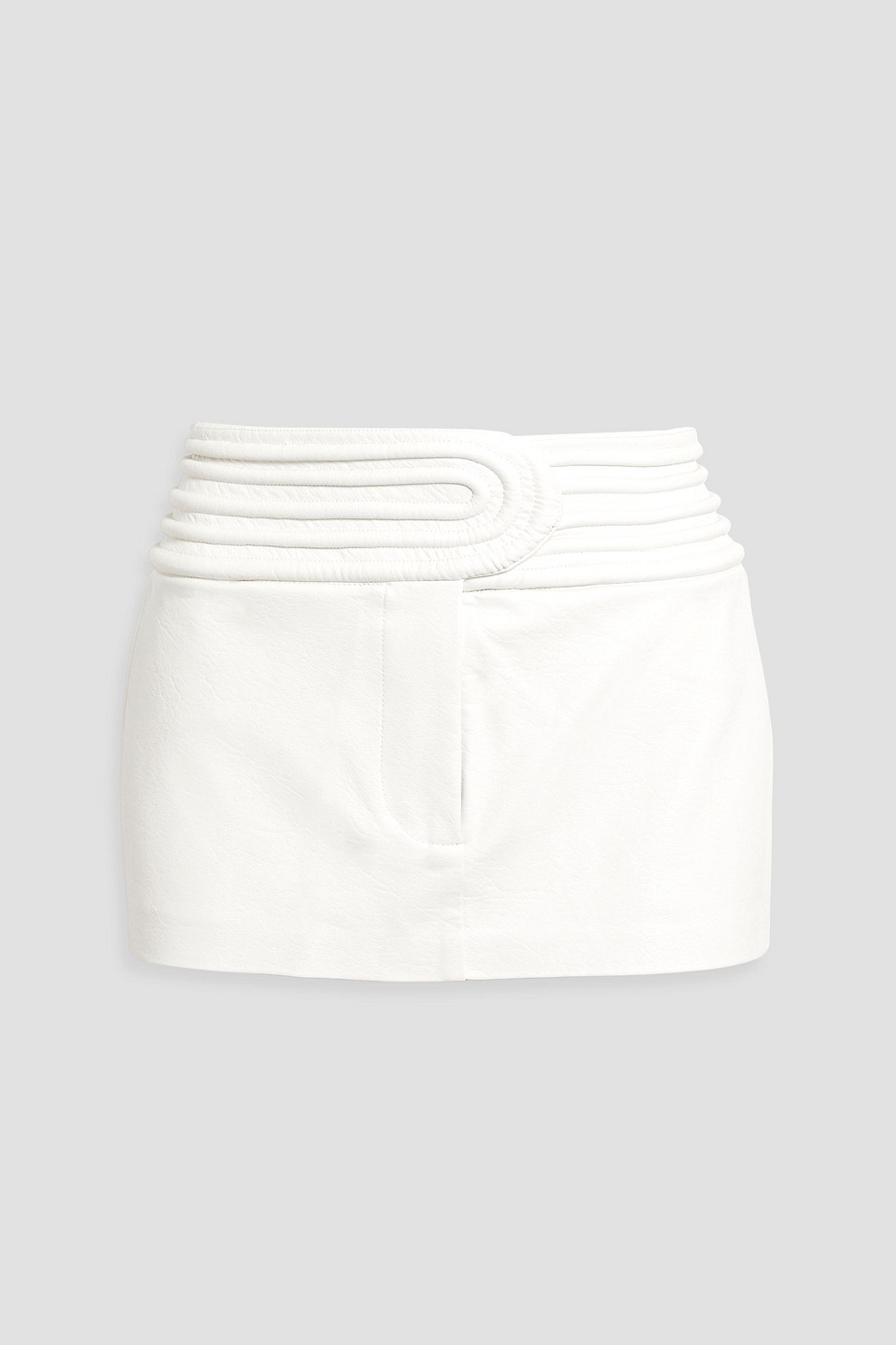 Simon Miller Dahl Quilted Faux Leather Mini Skirt In White