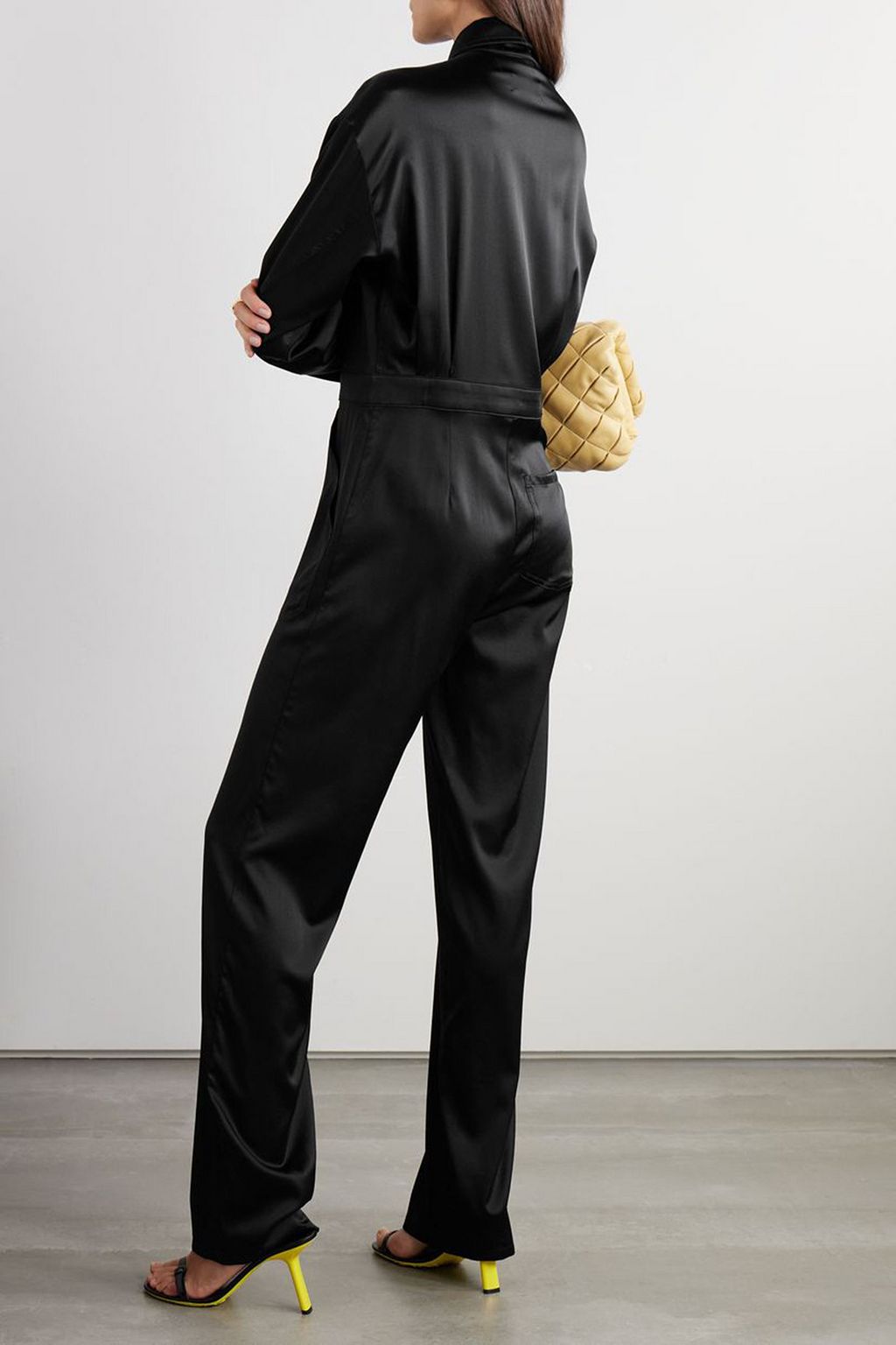 RIVET UTILITY Powerhouse stretch-silk charmeuse jumpsuit
