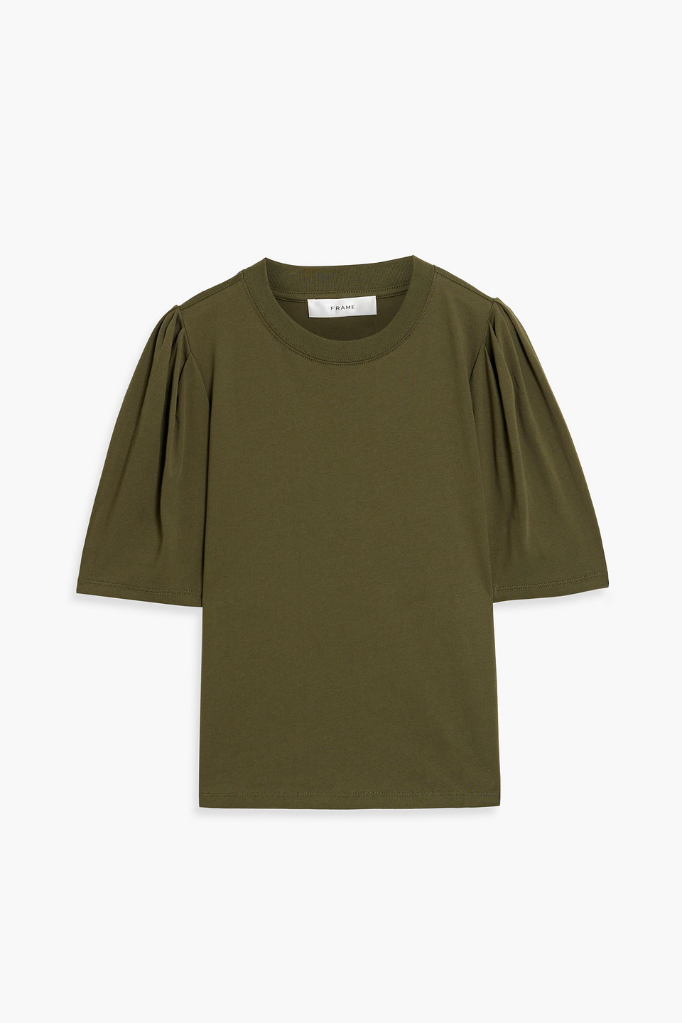 Frame Draped Femme Short-sleeve Tee In Army Green