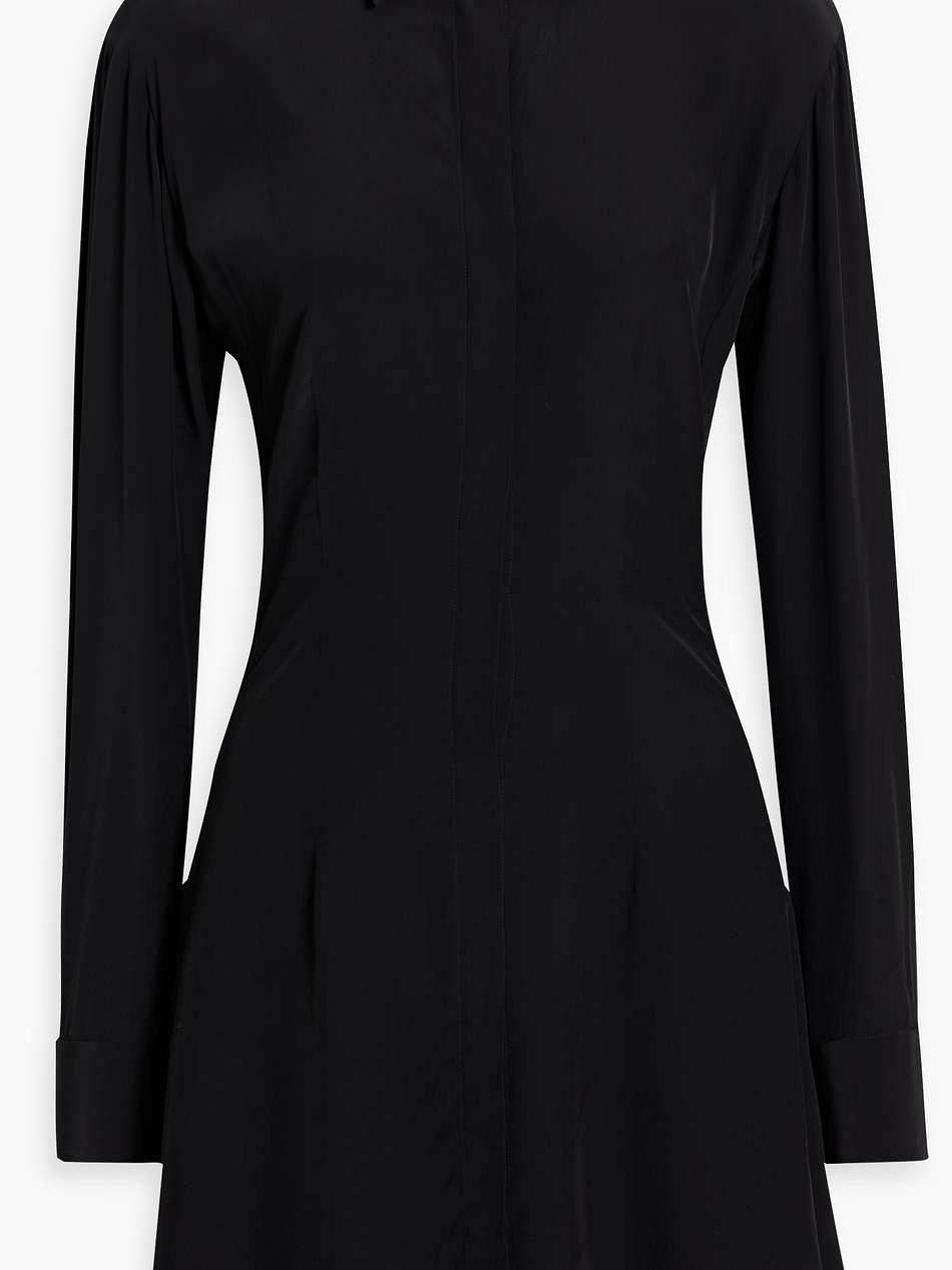 crepe de chine mini shirt dress