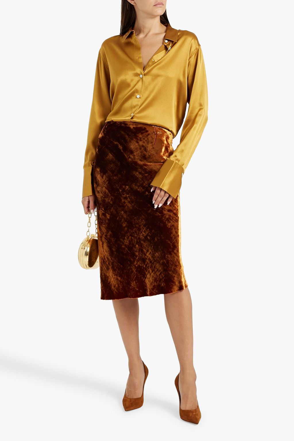 FRAME Stretch-silk satin shirt
