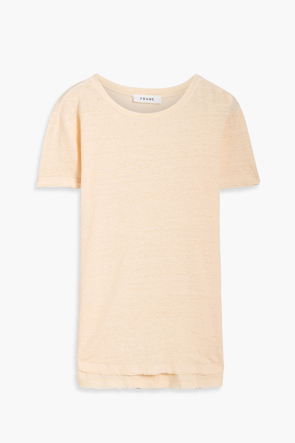 Frame Linen-jersey T-shirt In Peach
