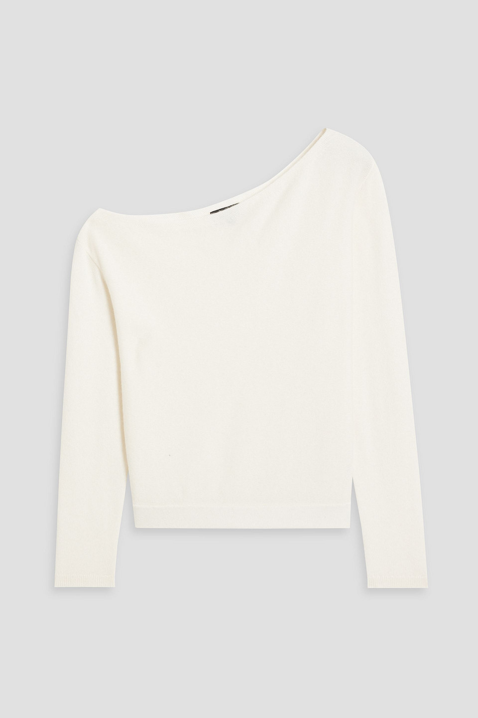 Theory Cashmere Asymmetric One-shoulder Sweater In Ivory