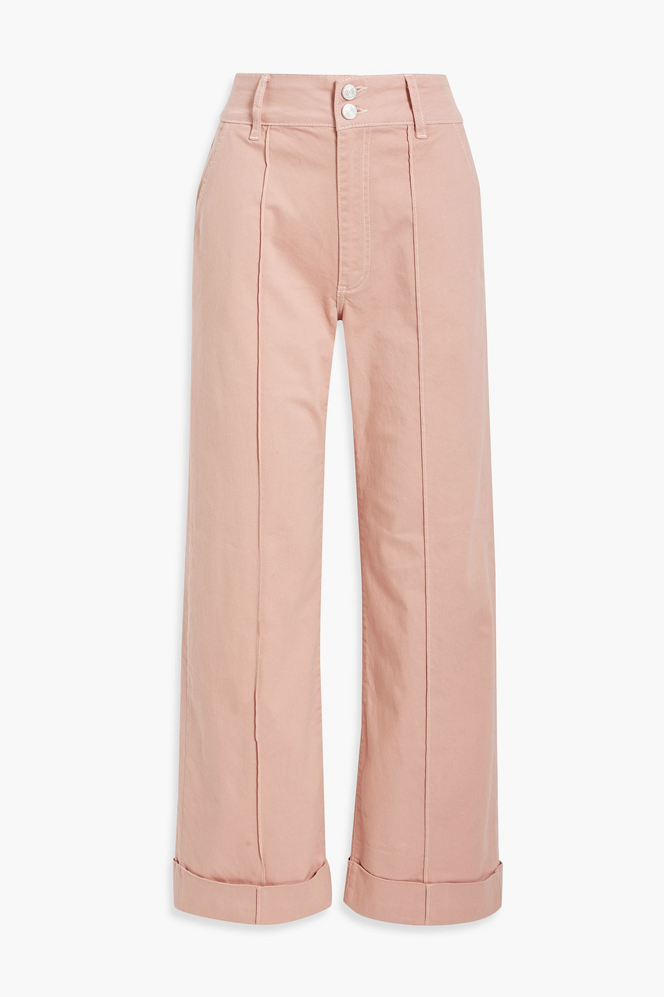 Frame 70's Cotton-blend Twill Straight-leg Trousers In Antique Rose