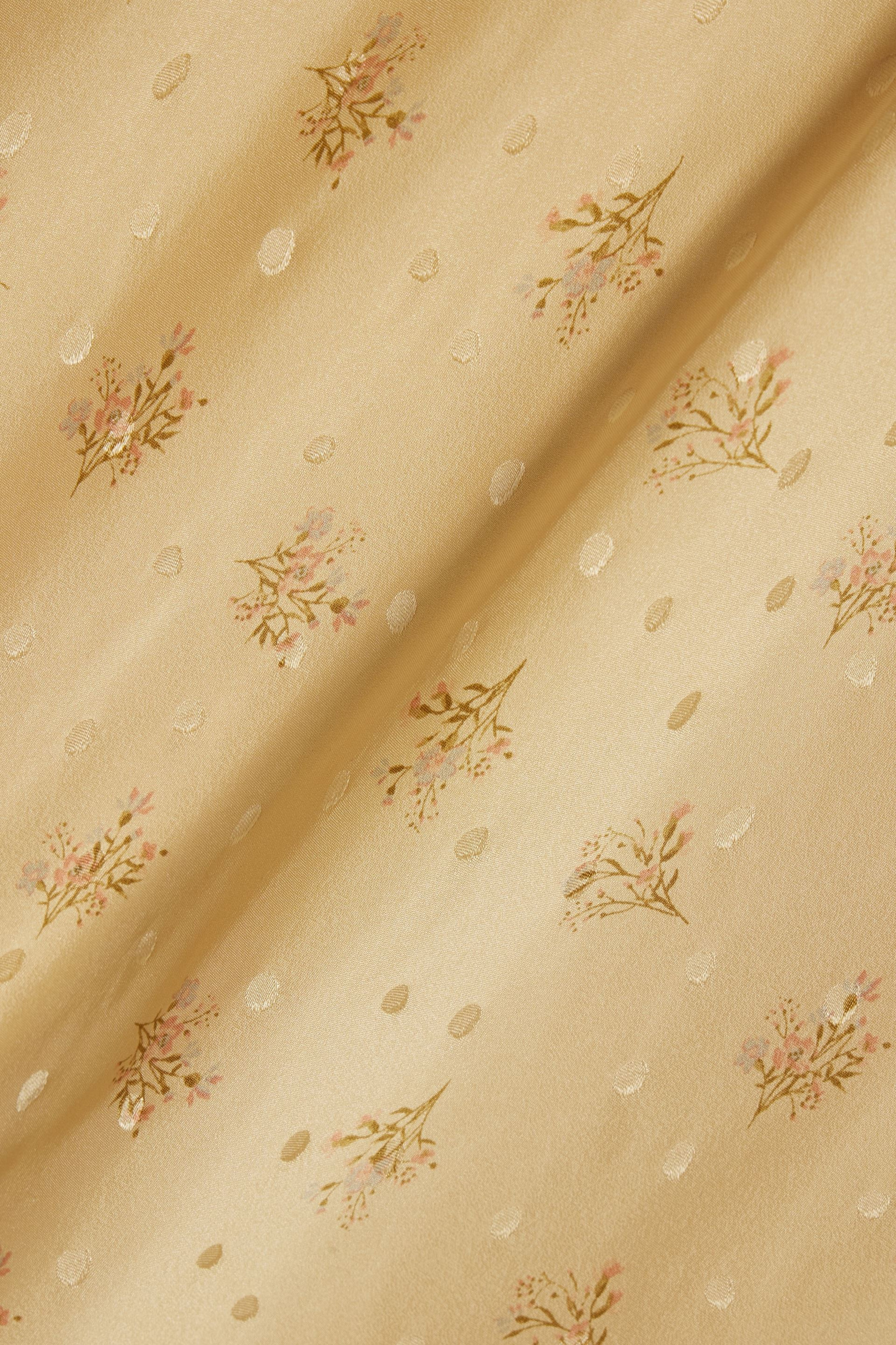 FRAME Floral-print silk-satin jacquard maxi slip dress