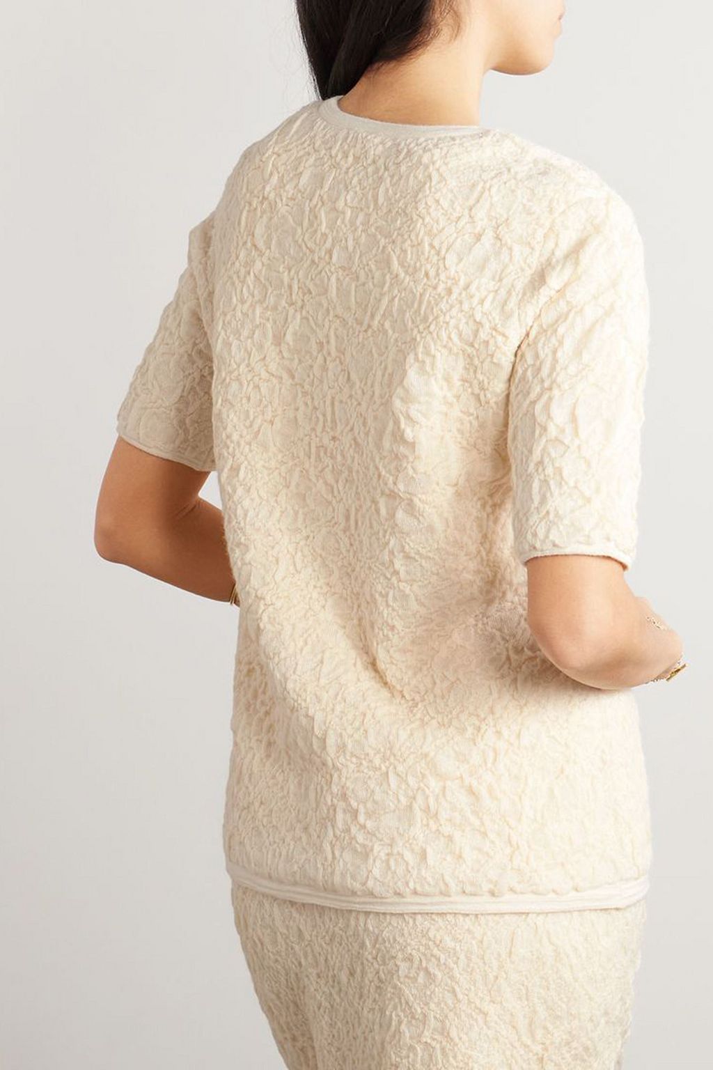 LAUREN MANOOGIAN Stretch-alpaca cloqué sweater
