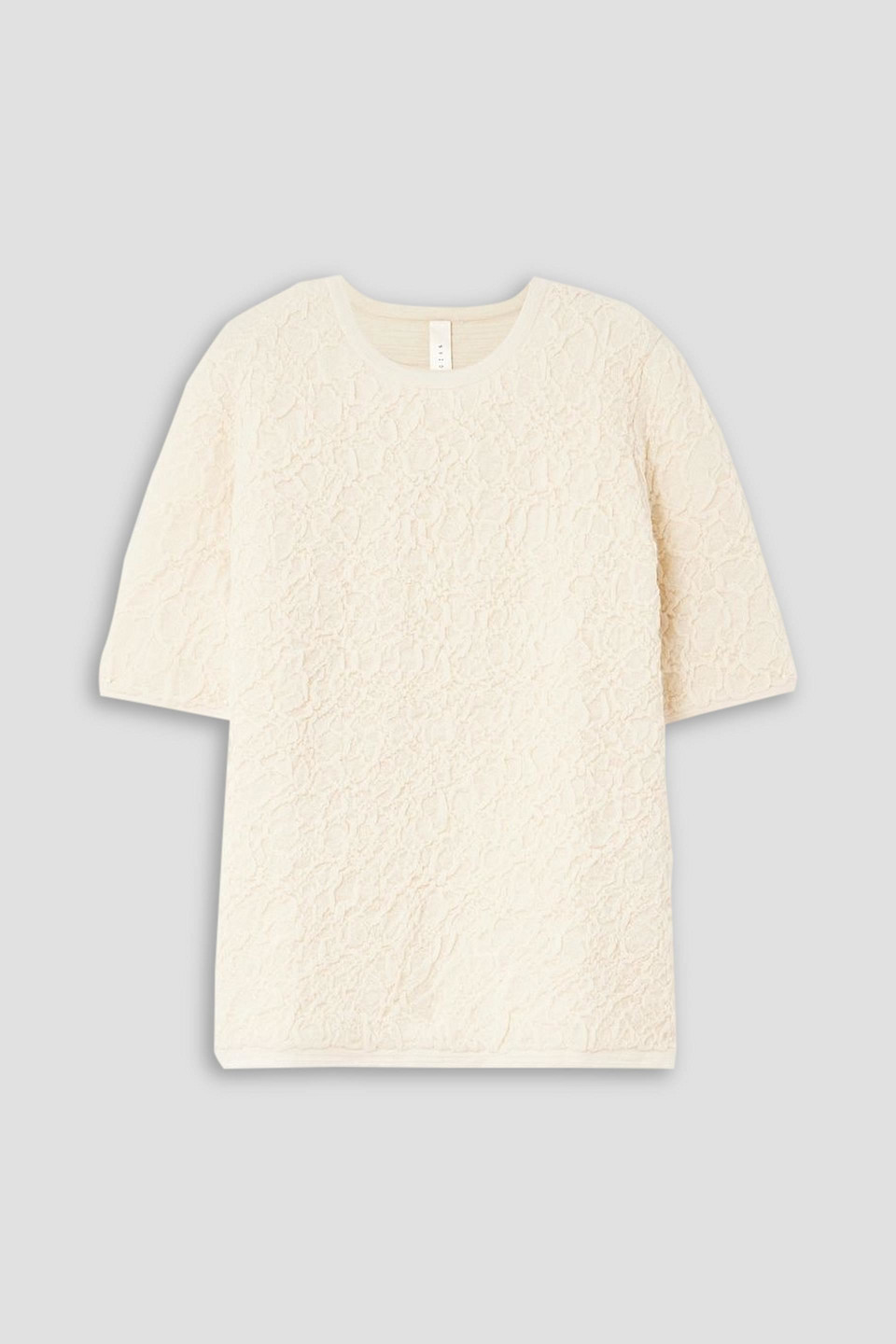 Lauren Manoogian Stretch-alpaca Cloqué Sweater In Ivory