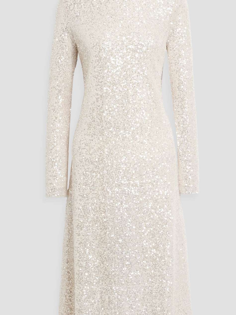 celsia sequined tulle midi dress