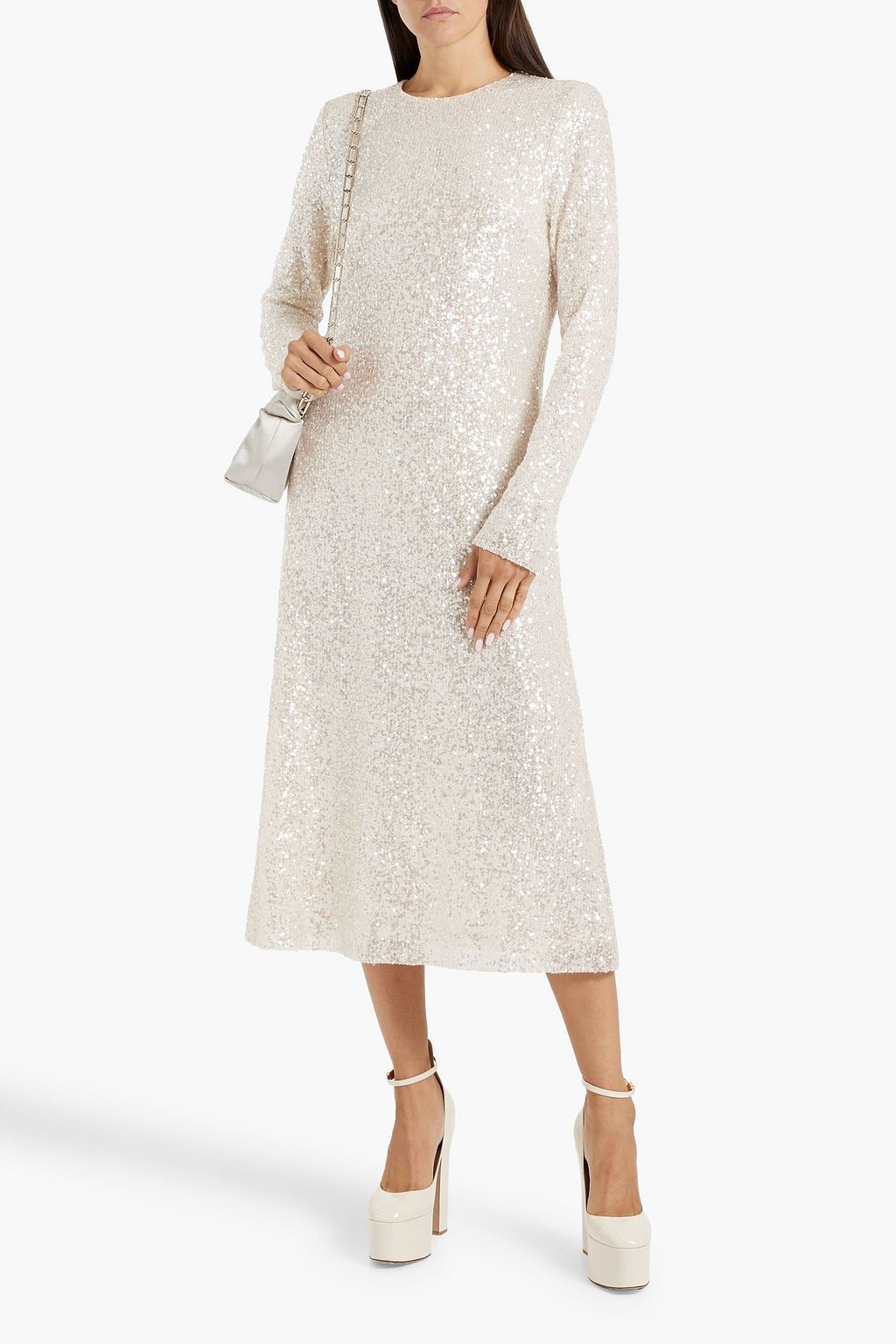 STINE GOYA Celsia sequined tulle midi dress