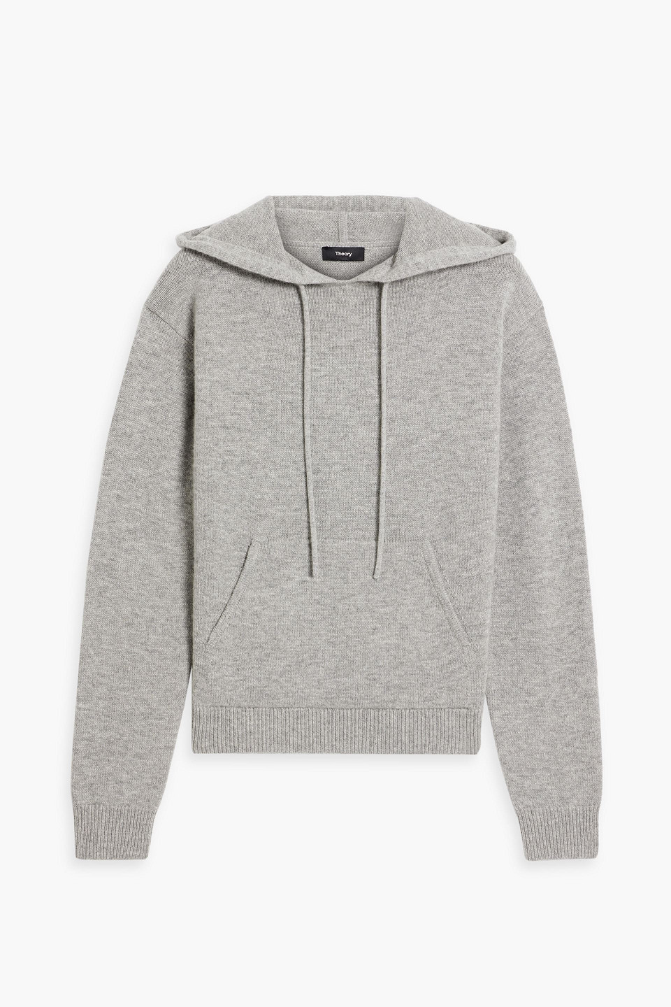 Theory Wool And Cashmere-blend Hoodie In Light Gray