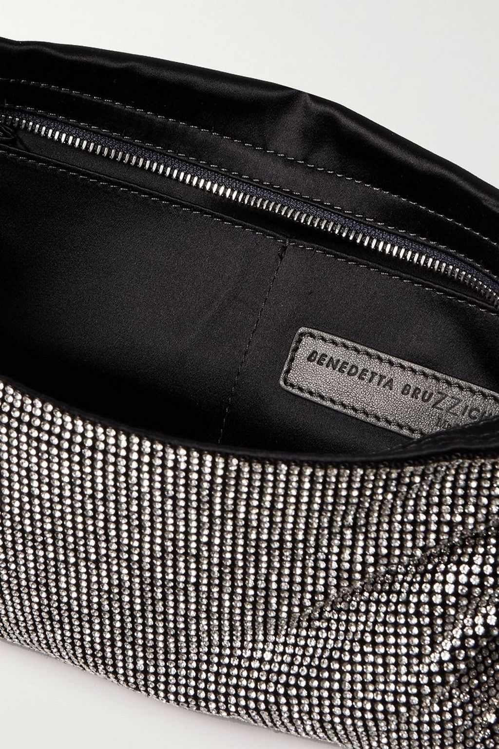 BENEDETTA BRUZZICHES Vitty La Grande large crystal-embellished satin shoulder bag