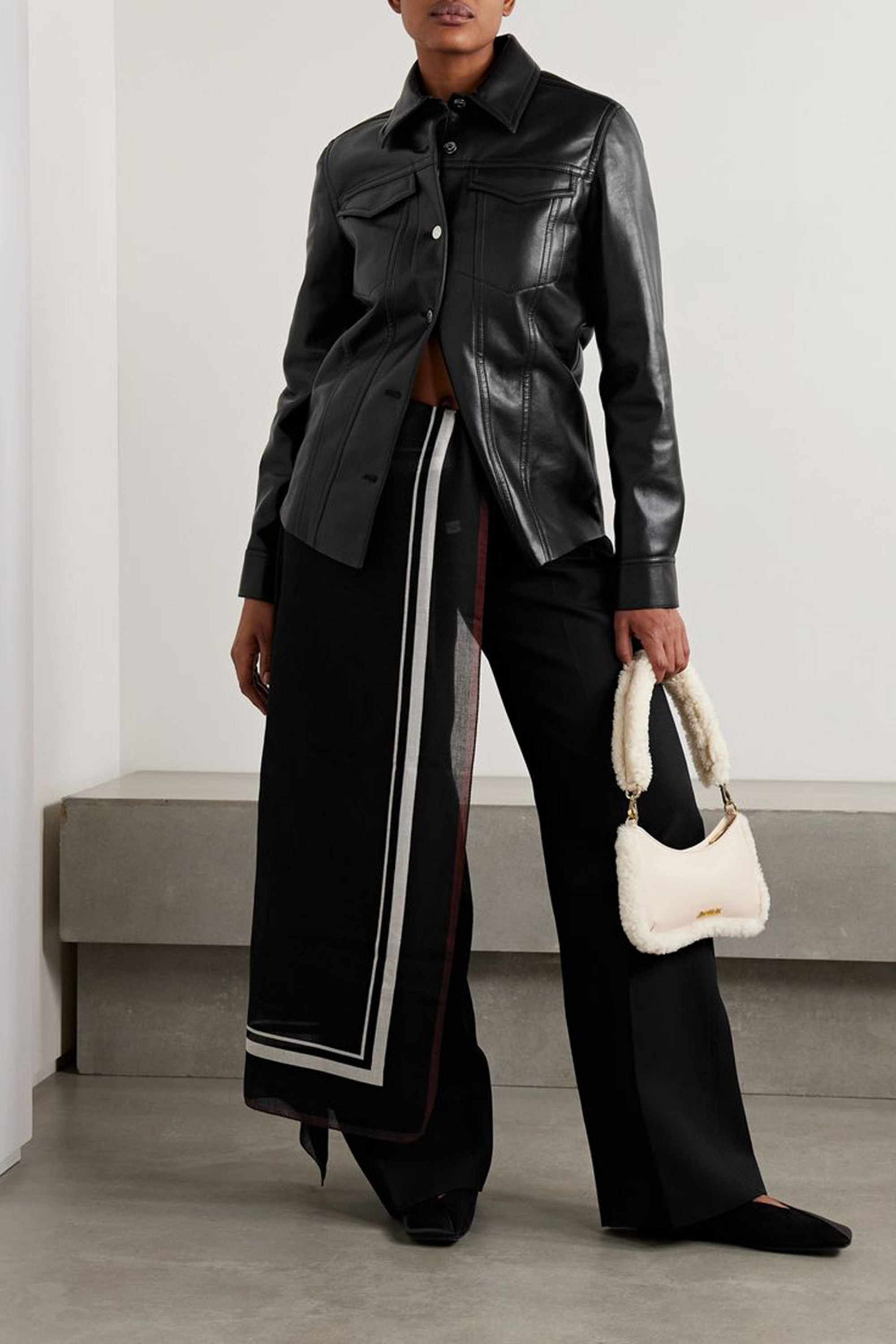 Nanushka Rocio leather and faux leather jacket