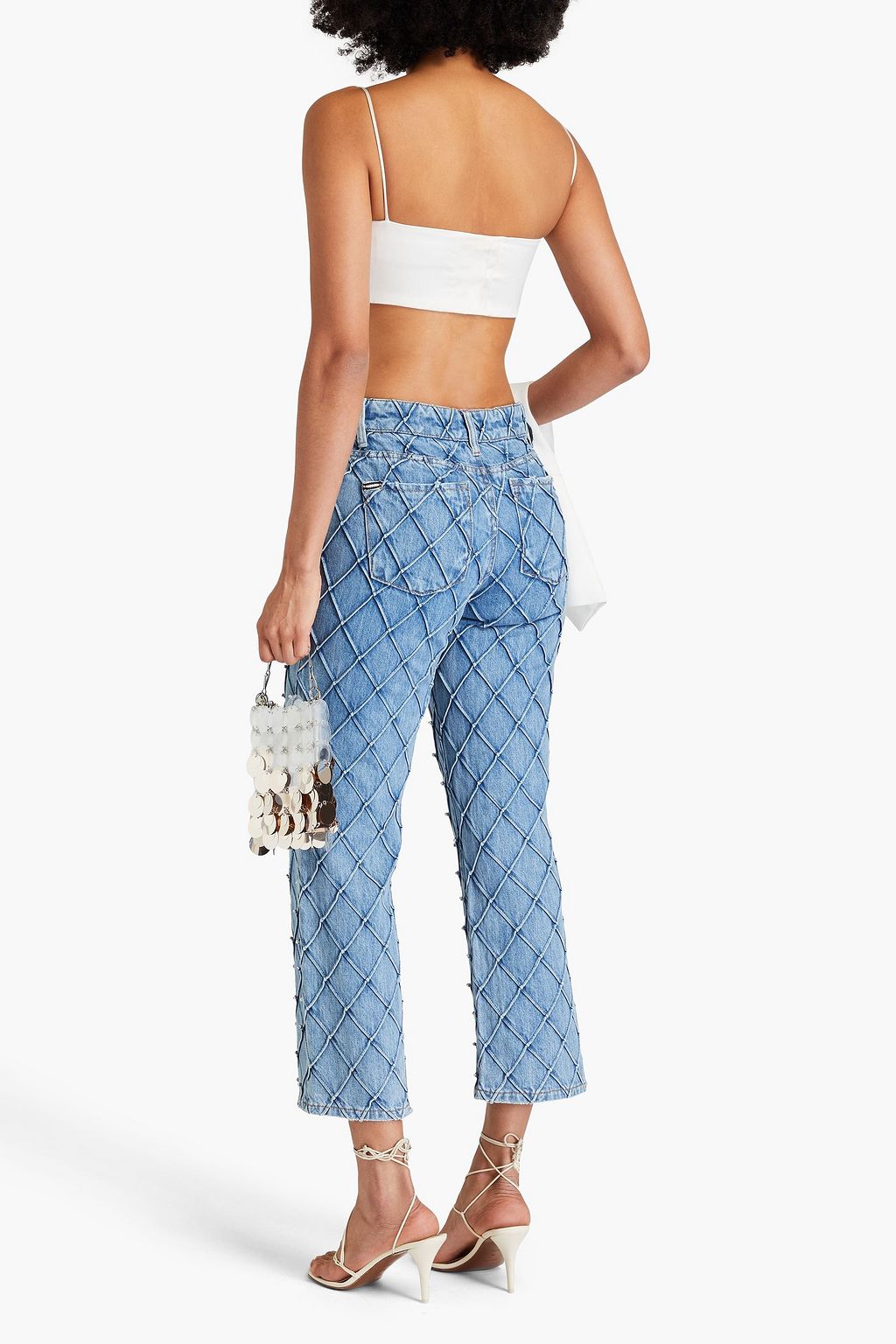 ALICE + OLIVIA JEANS جينز بأرجل مستقيمة وخصر مرتفع وتصميم مزركش