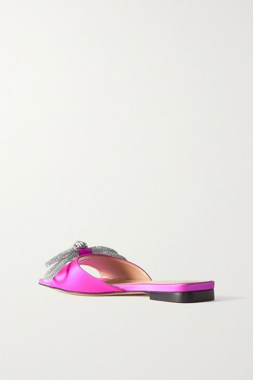 MACH & MACH Double Bow crystal-embellished satin slides