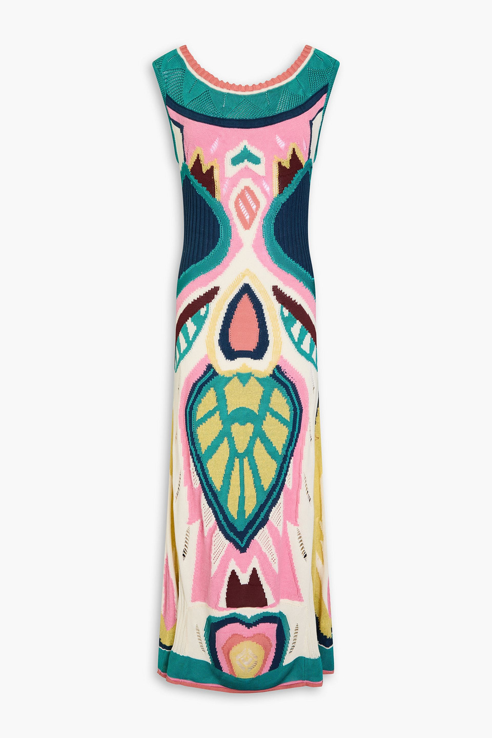Etro Jersey Midi Dress In Blaugrün