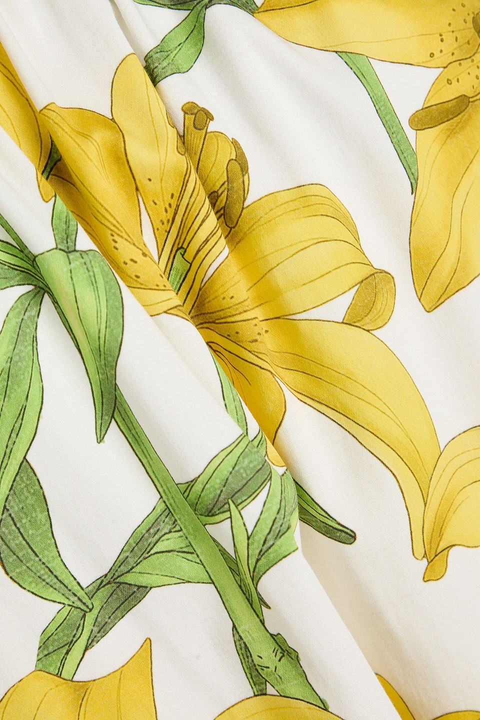 Alice And Olivia Artemis Off-the-shoulder Floral-print Cotton-blend Voile And Sateen Mini Dress In Yellow