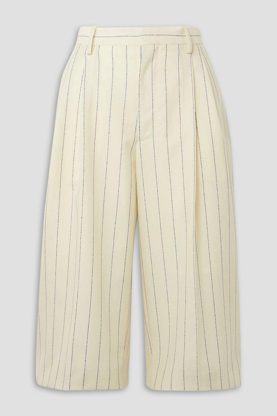 Marni Double-pleated Pin Stripe Wide Leg Pants In Beige