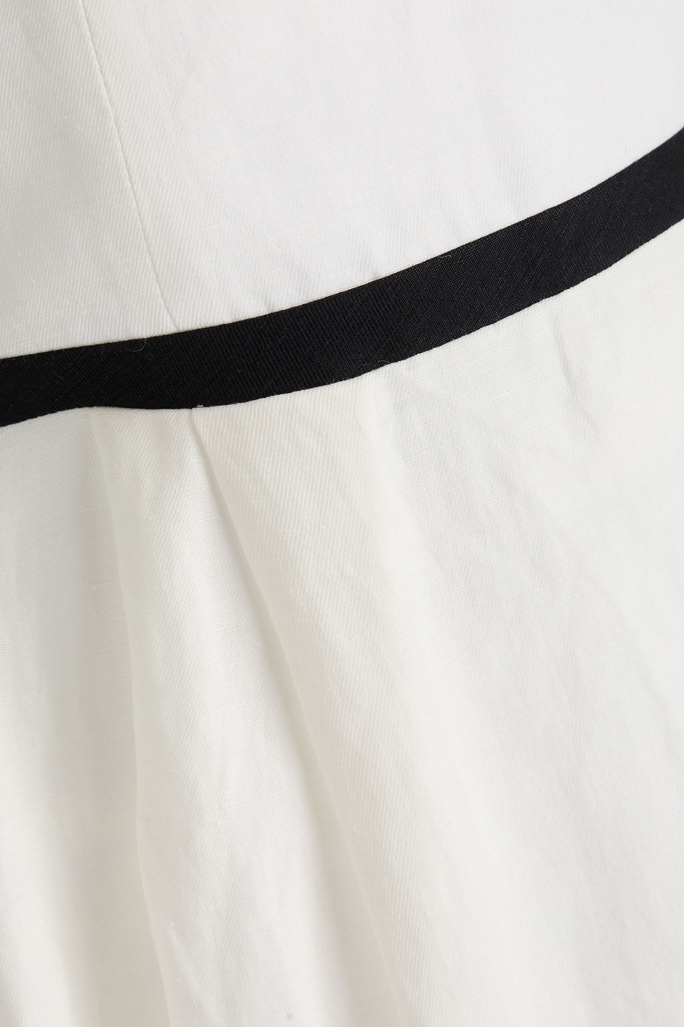Shop Alice And Olivia Eloisa Bow-detailed Linen And Cupro-blend Mini Dress In Off-white