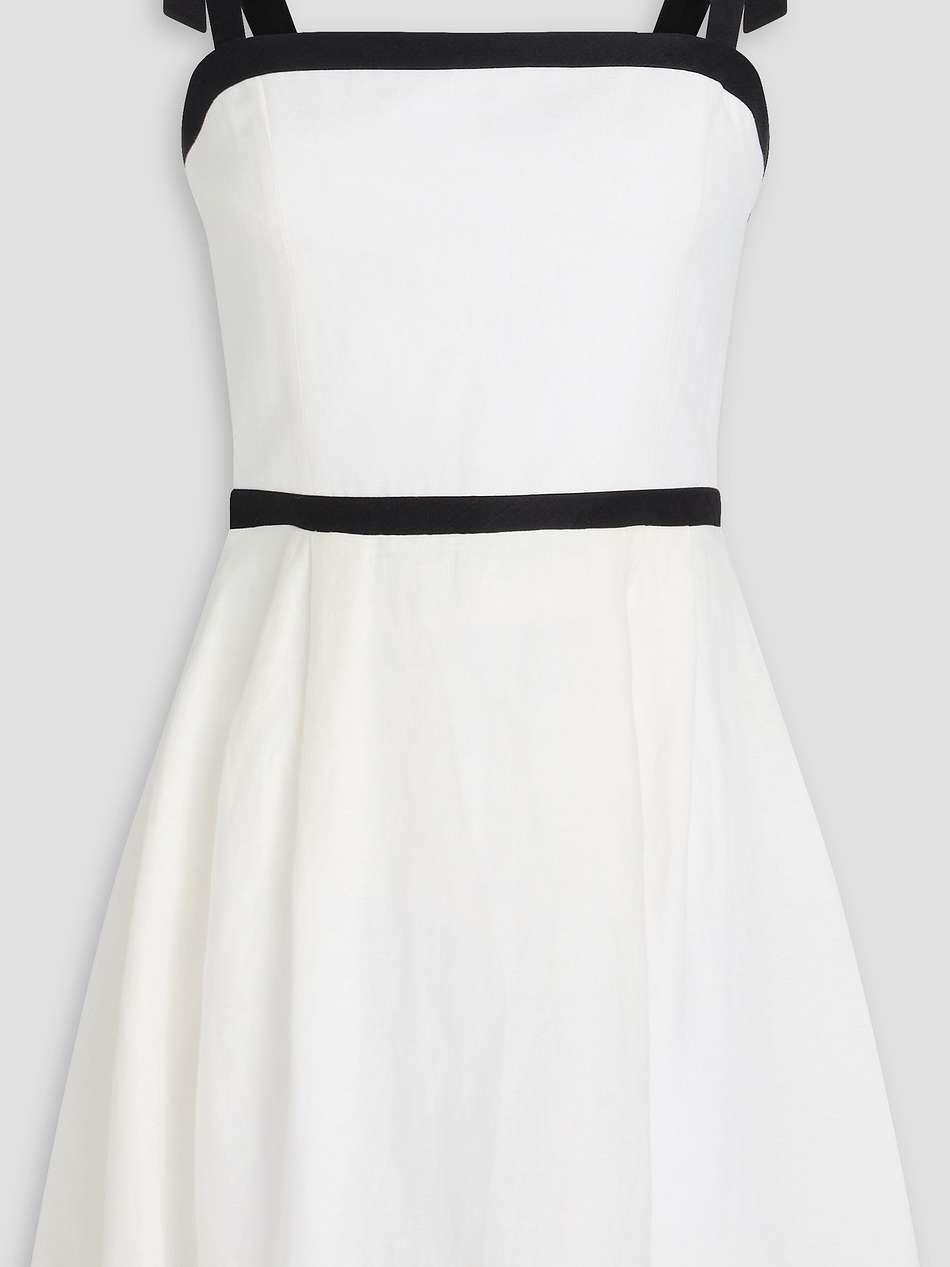 eloisa bow-detailed linen and cupro-blend mini dress