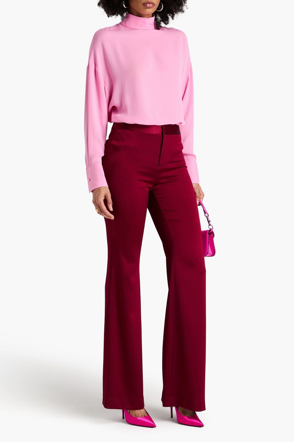 ALICE + OLIVIA Satin flared pants