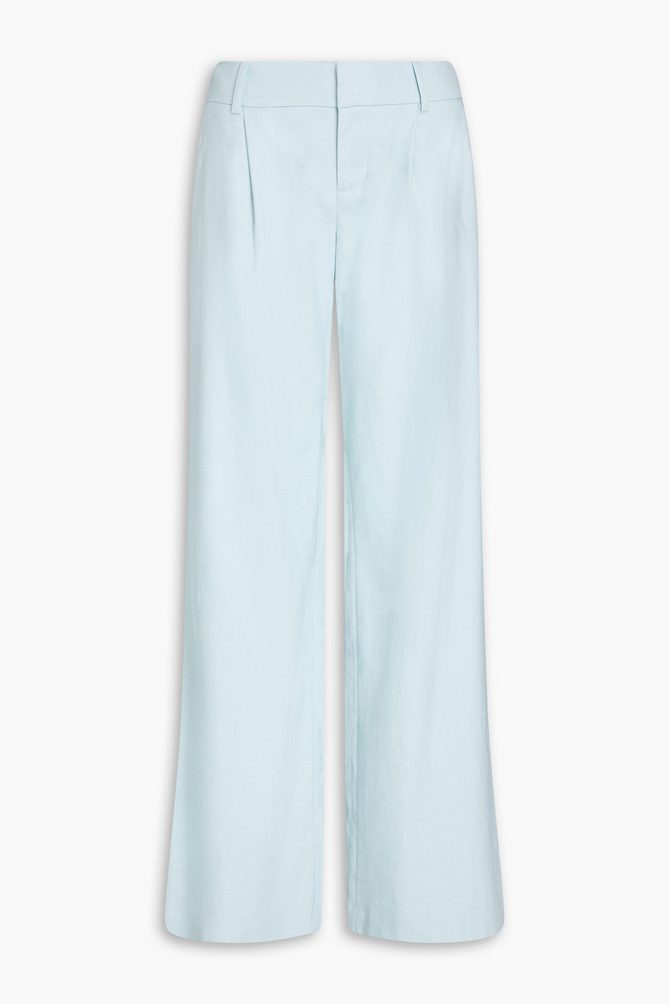 Alice And Olivia Pleated Stretch-twill Wide-leg Pants In Sky Blue