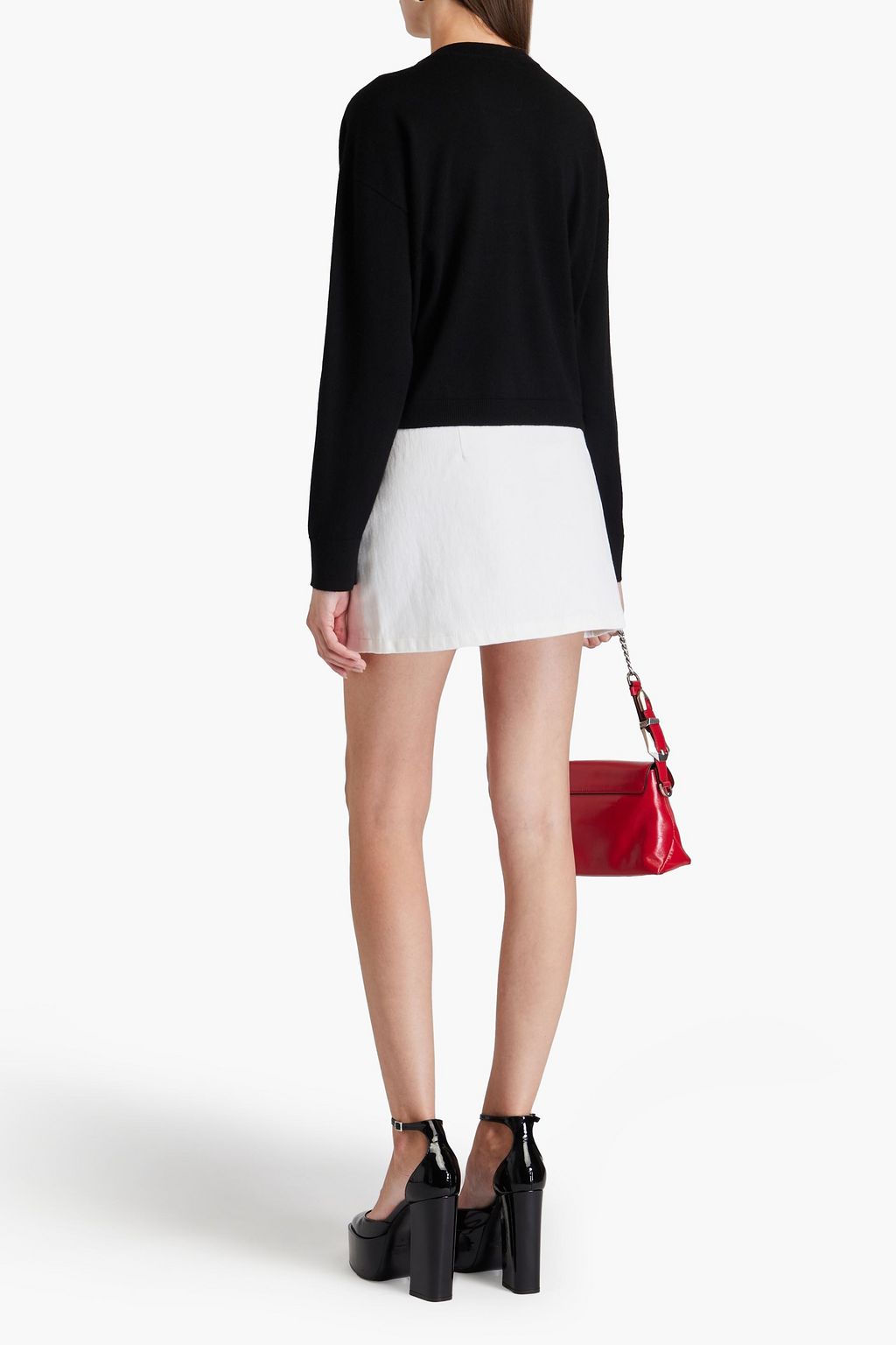ALICE + OLIVIA JEANS تنورة قصيرة مصنوعة من الدنيم