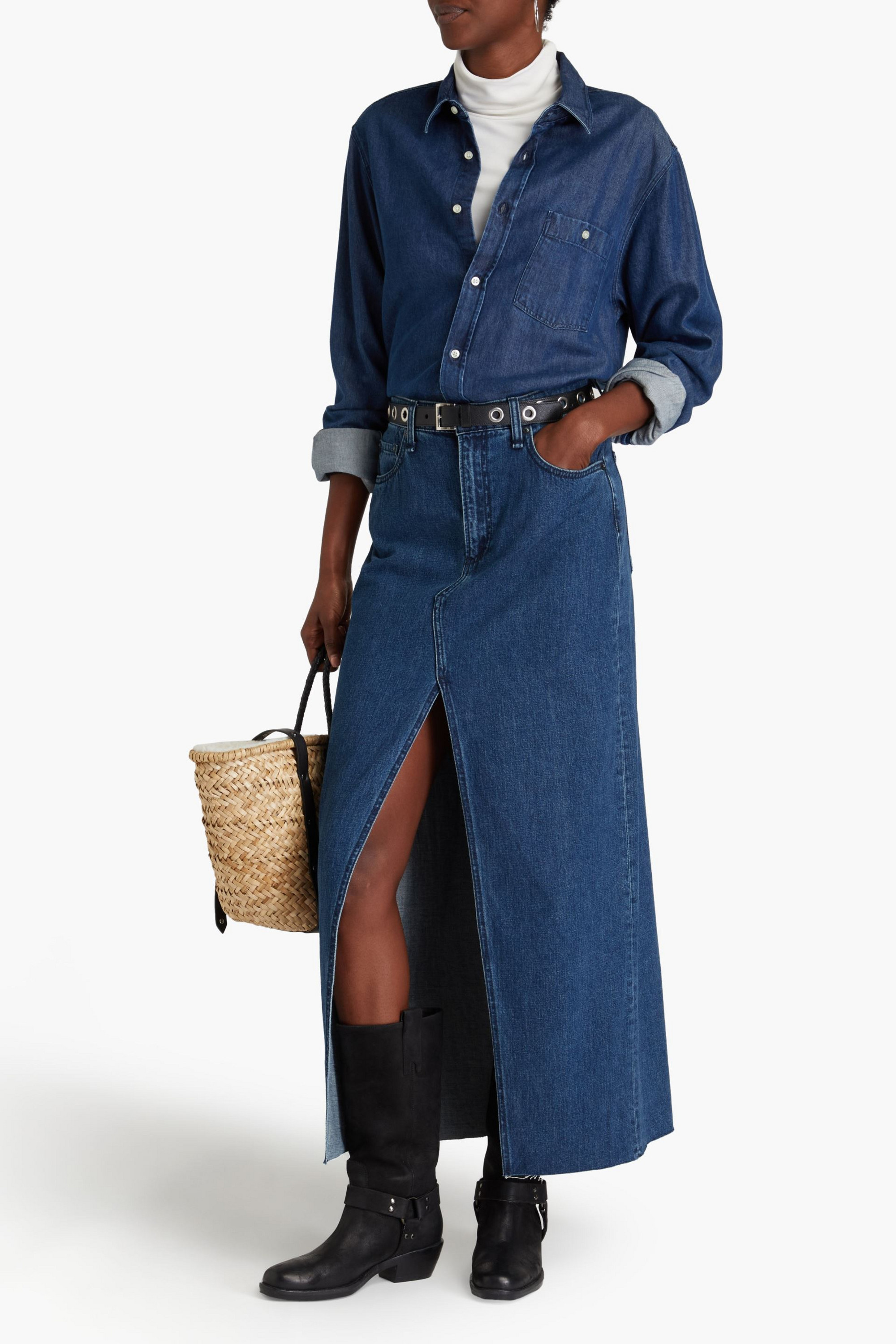 rag & bone Avery denim maxi skirt