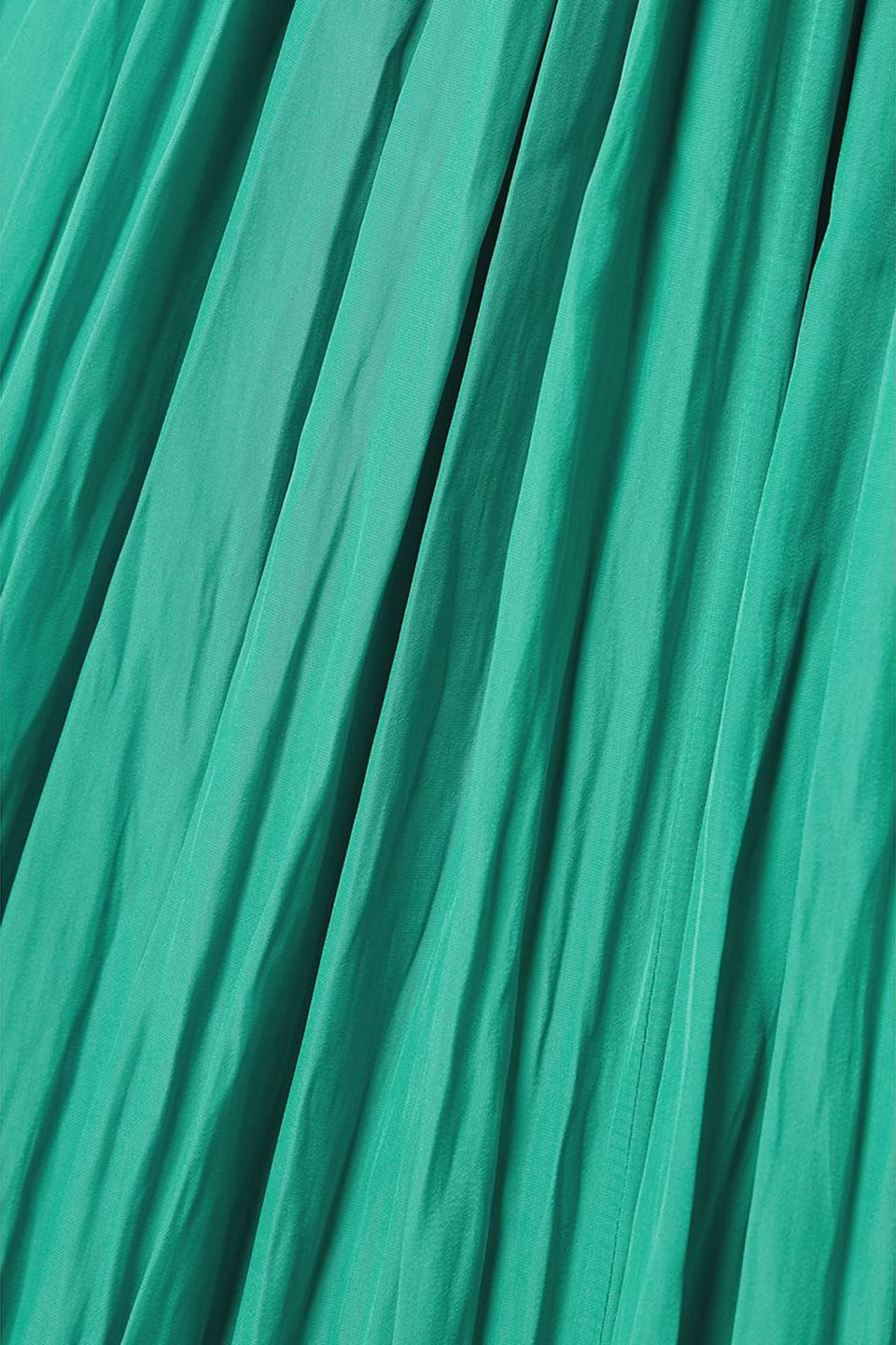 Lanvin Ruffled Charmeuse Mini Dress In Jade