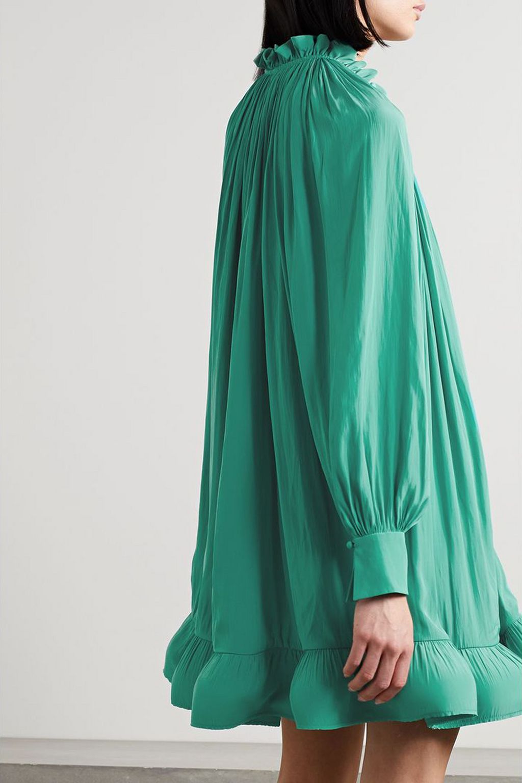 LANVIN Ruffled charmeuse mini dress