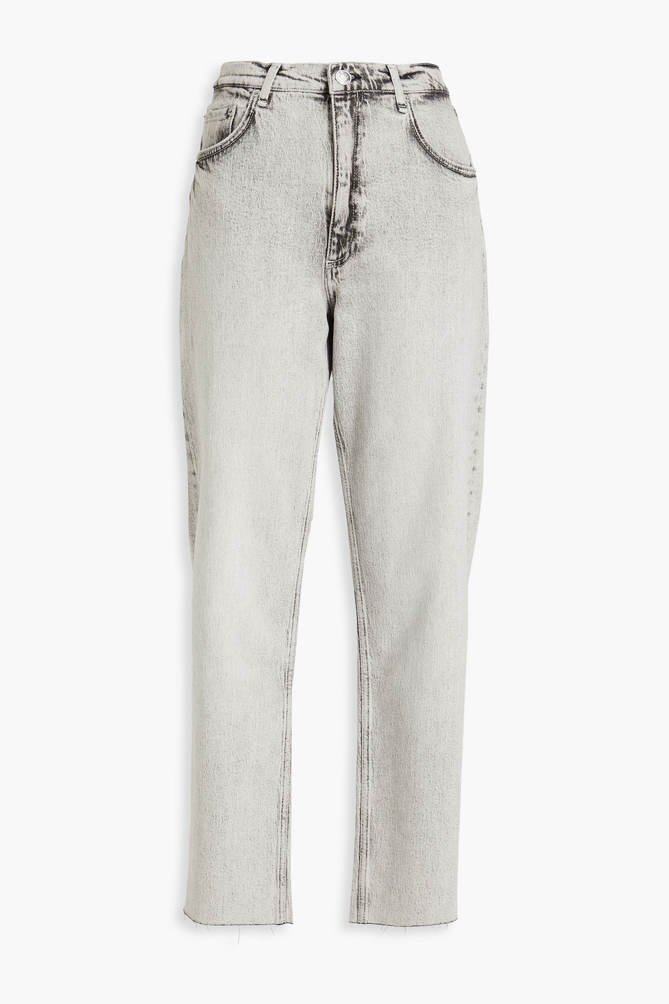 Rag & Bone Harlow Mid-rise Straight-leg Jeans In Gray