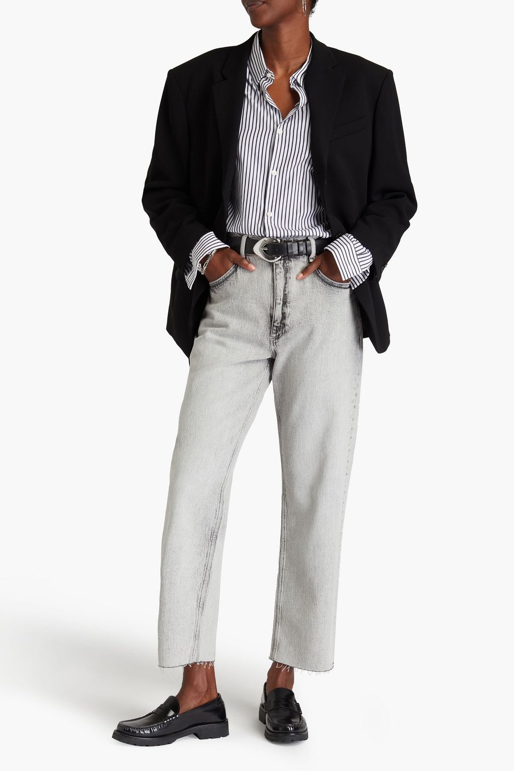 RAG & BONE جينز Harlow بأرجل مستقيمة وخصر متوسط الارتفاع