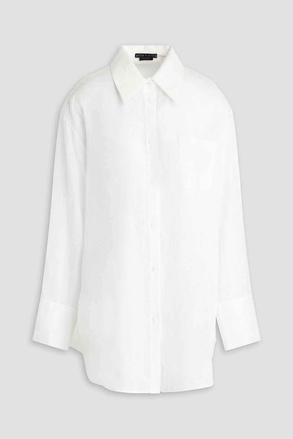 Alice And Olivia Finely Seersucker Shirt In Off-white