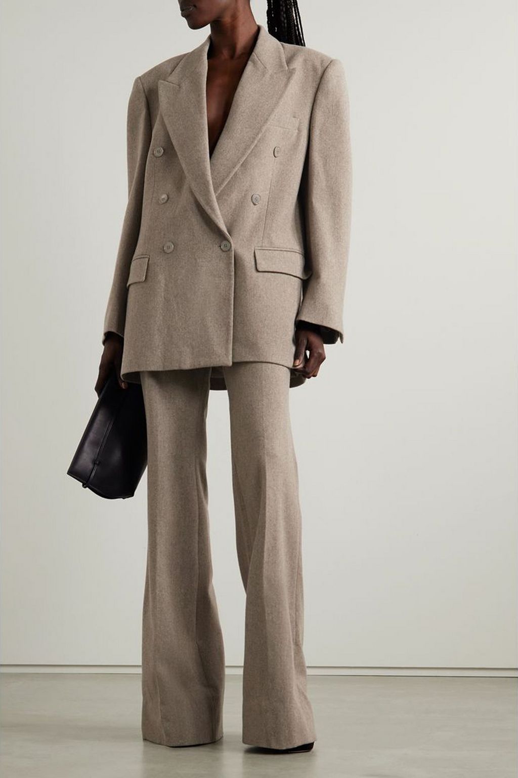 MICHAEL KORS COLLECTION Double-breasted wool-blend flannel blazer