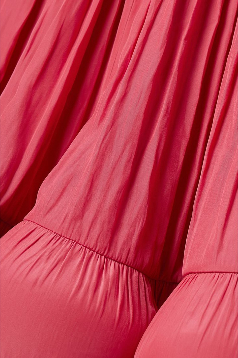 Lanvin Tiered Ruffle Gathered Skirt In Korallenrot