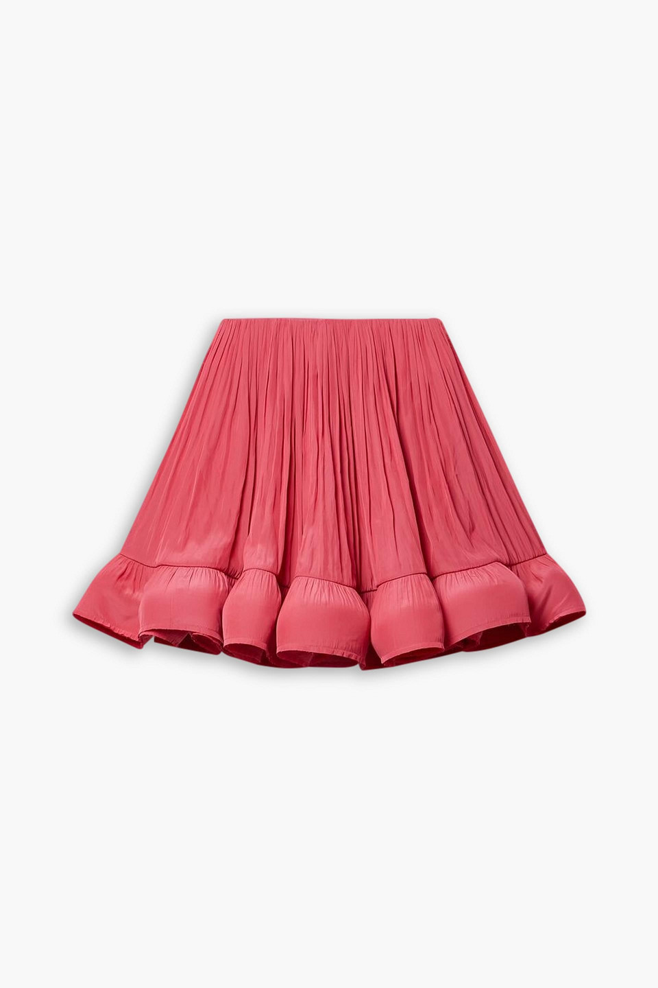 Lanvin Tiered Ruffle Gathered Skirt In Korallenrot