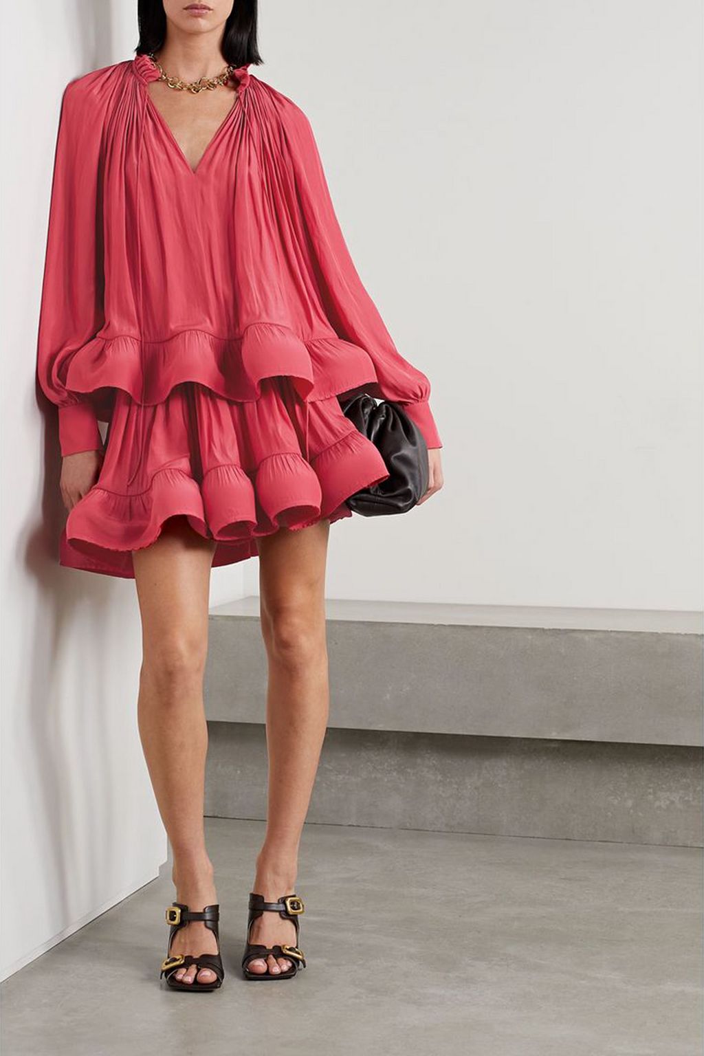 LANVIN بلوزة مزمومة ومكشكشة من الشارموز