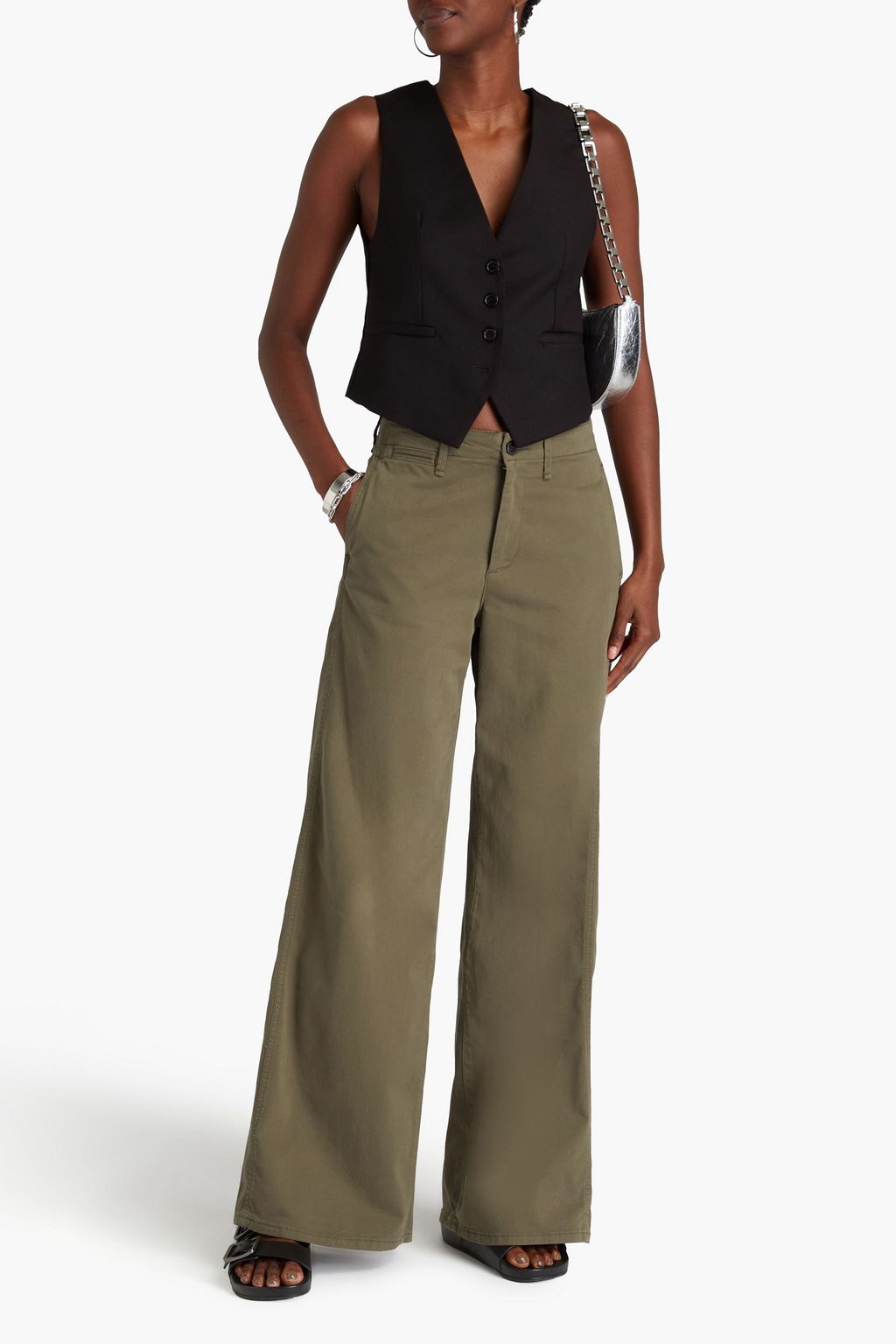 RAG & BONE Sofie cotton-blend twill wide-leg pants