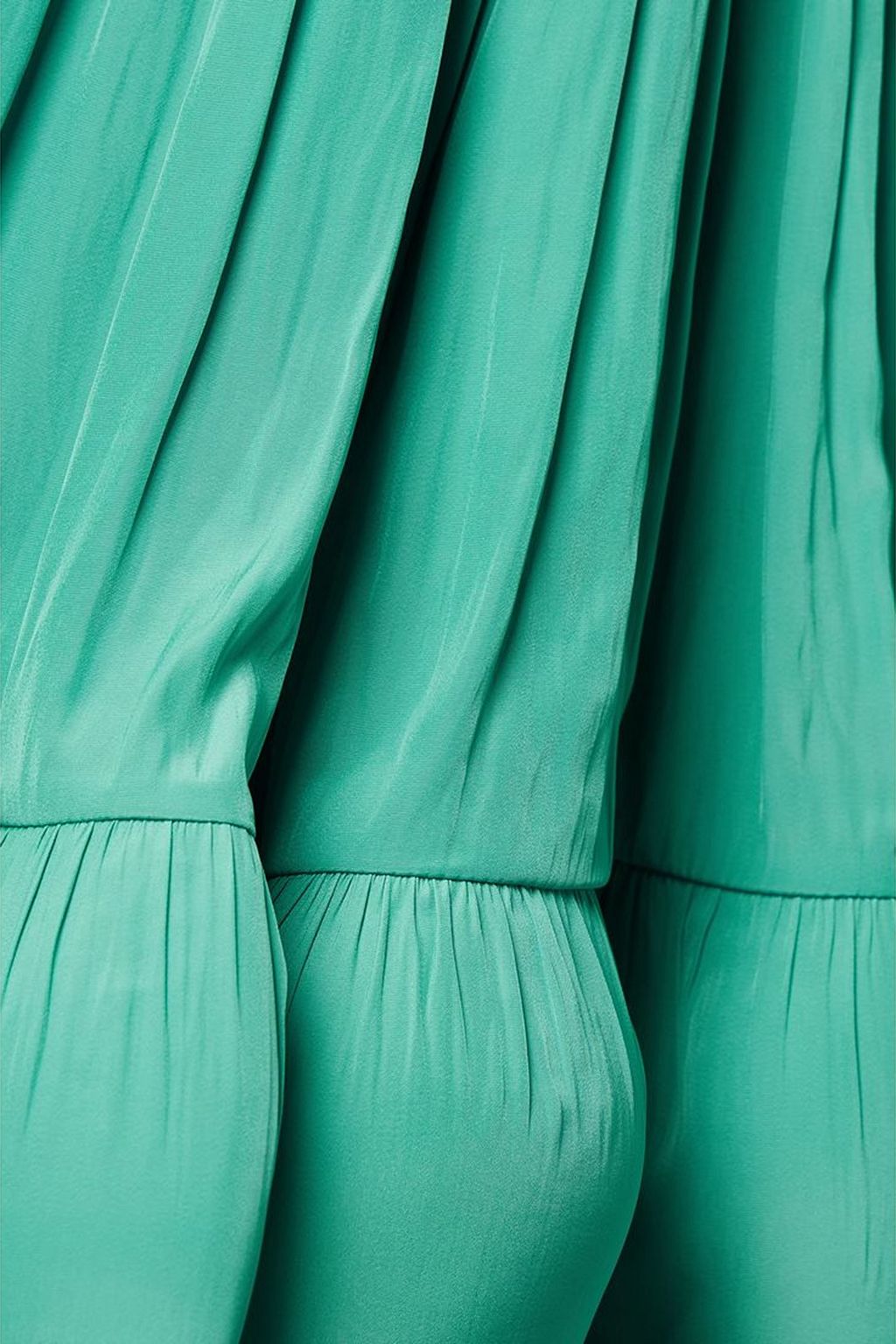 LANVIN Ruffled gathered charmeuse blouse
