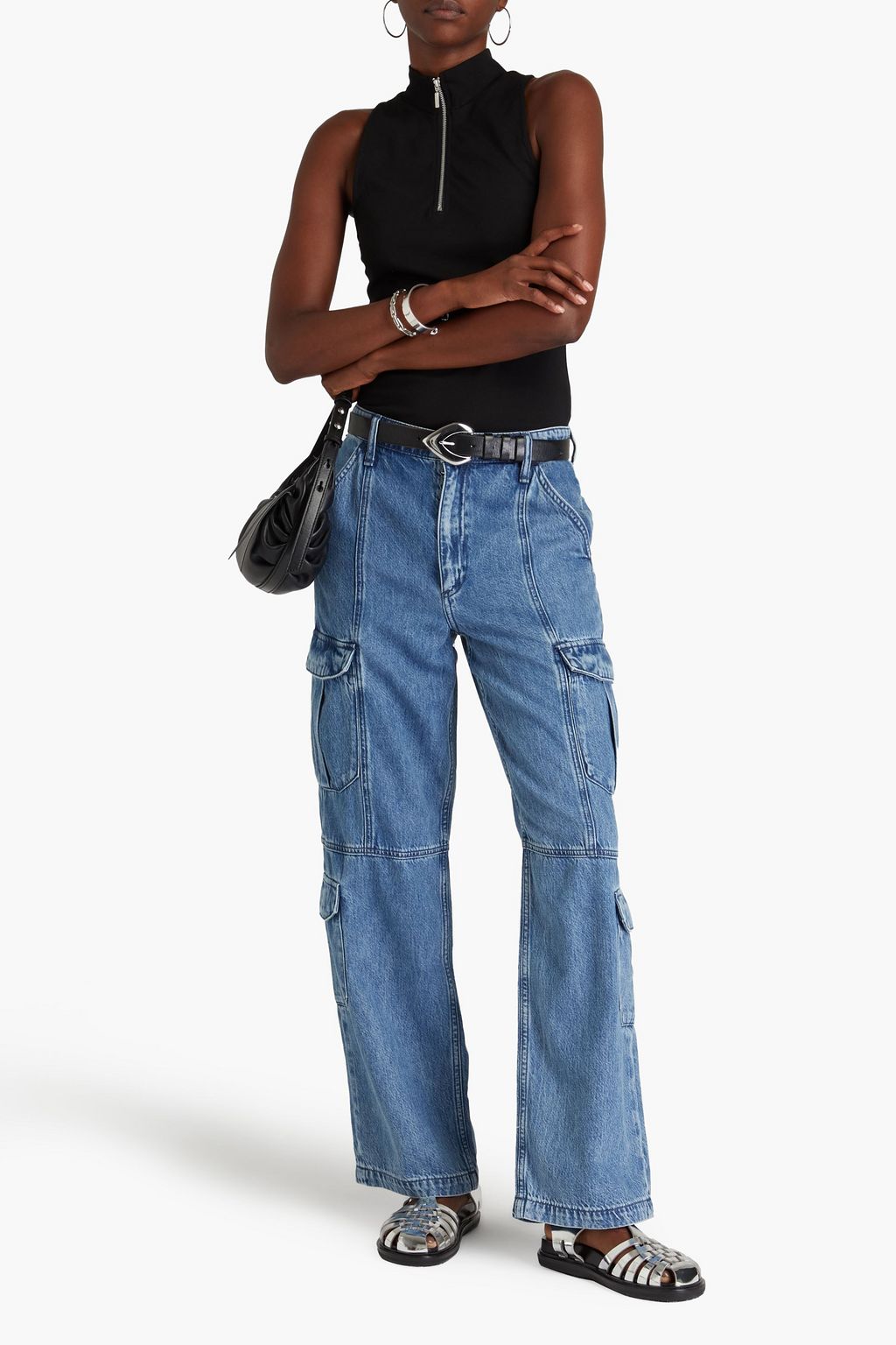 RAG & BONE جينز كارغو Cailyn بخصر مرتفع
