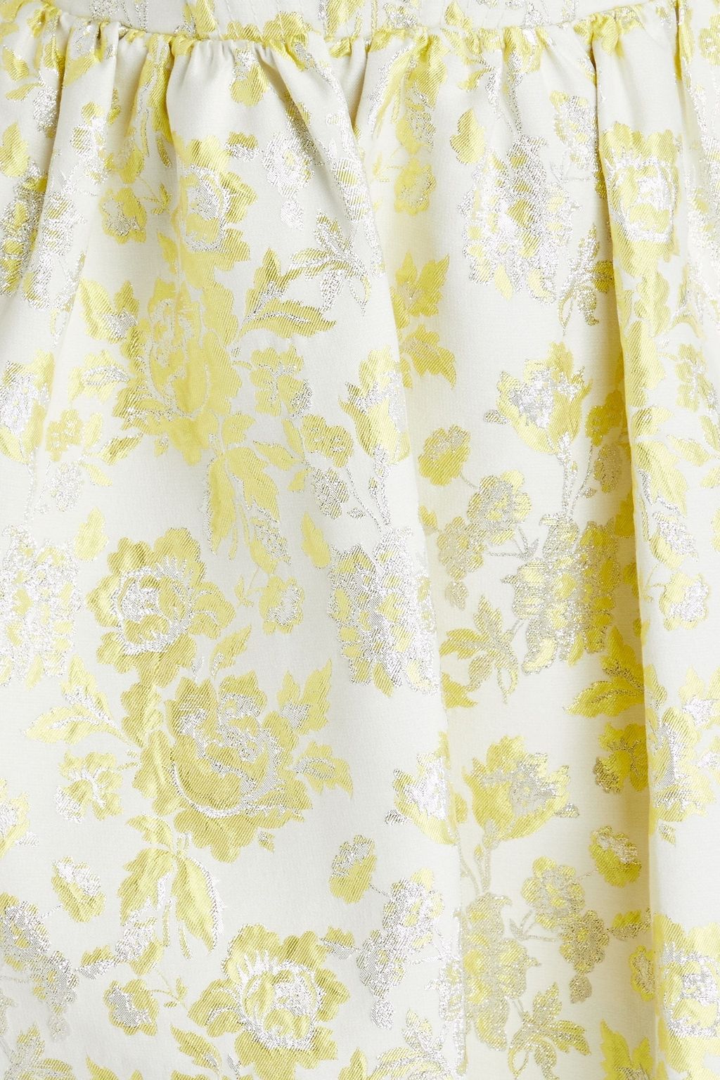 ALICE + OLIVIA فستان "نات" قصير من الجاكار بلون معدني ومزين بطبعة الأزهار