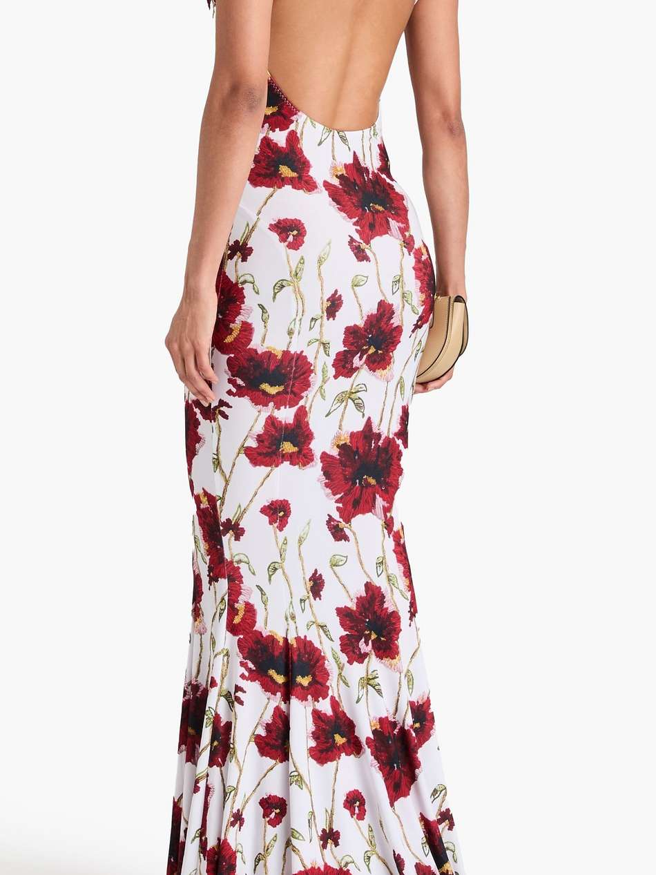 floral-print stretch-jersey gown