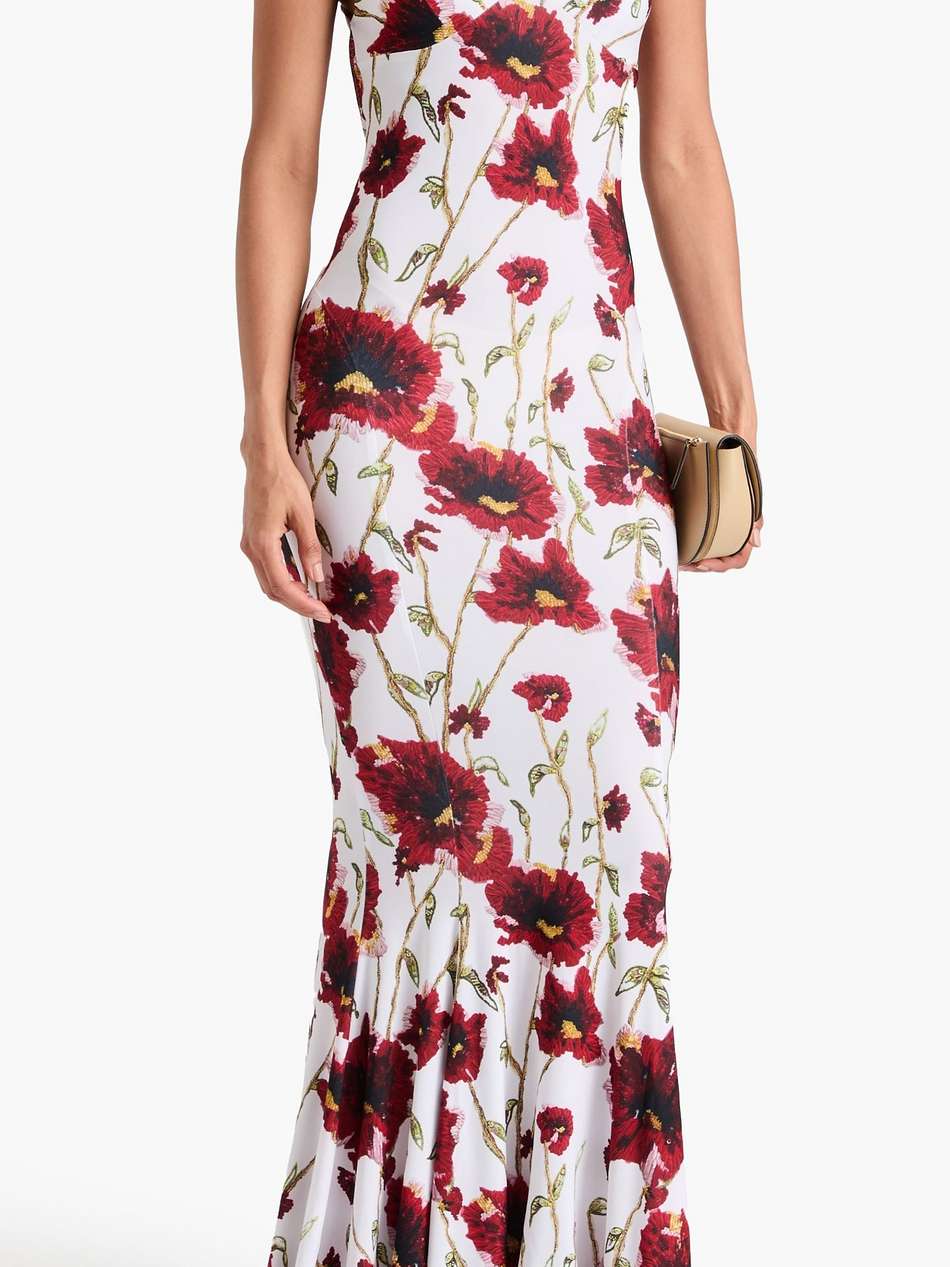 floral-print stretch-jersey gown
