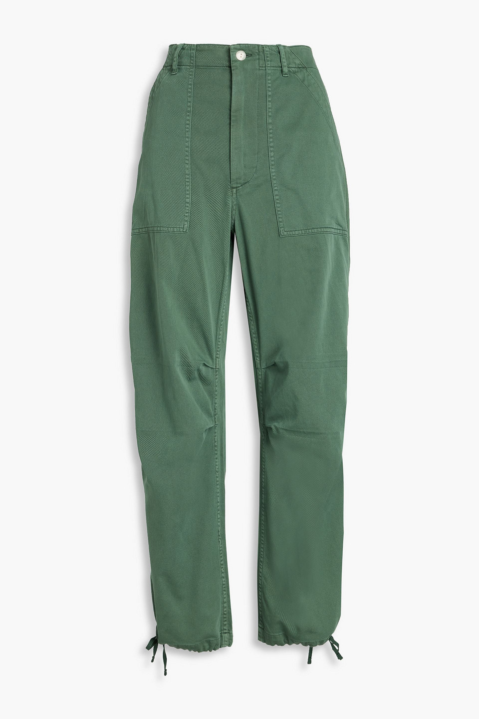 Rag & Bone Savannah Pleated Cotton Tapered Pants In Leaf Green