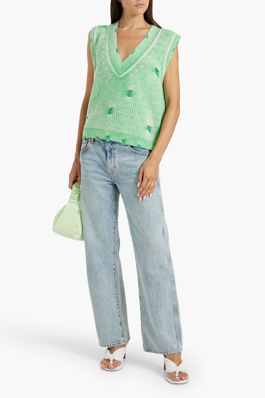 AUTUMN CASHMERE Distressed cashmere vest