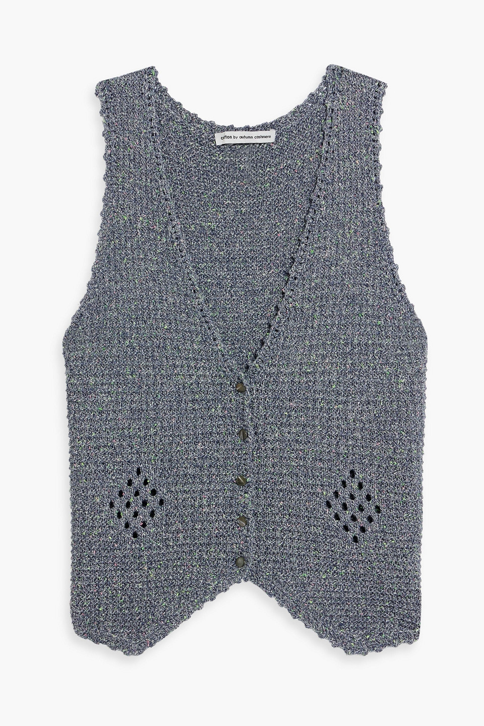 Marled cotton-blend vest