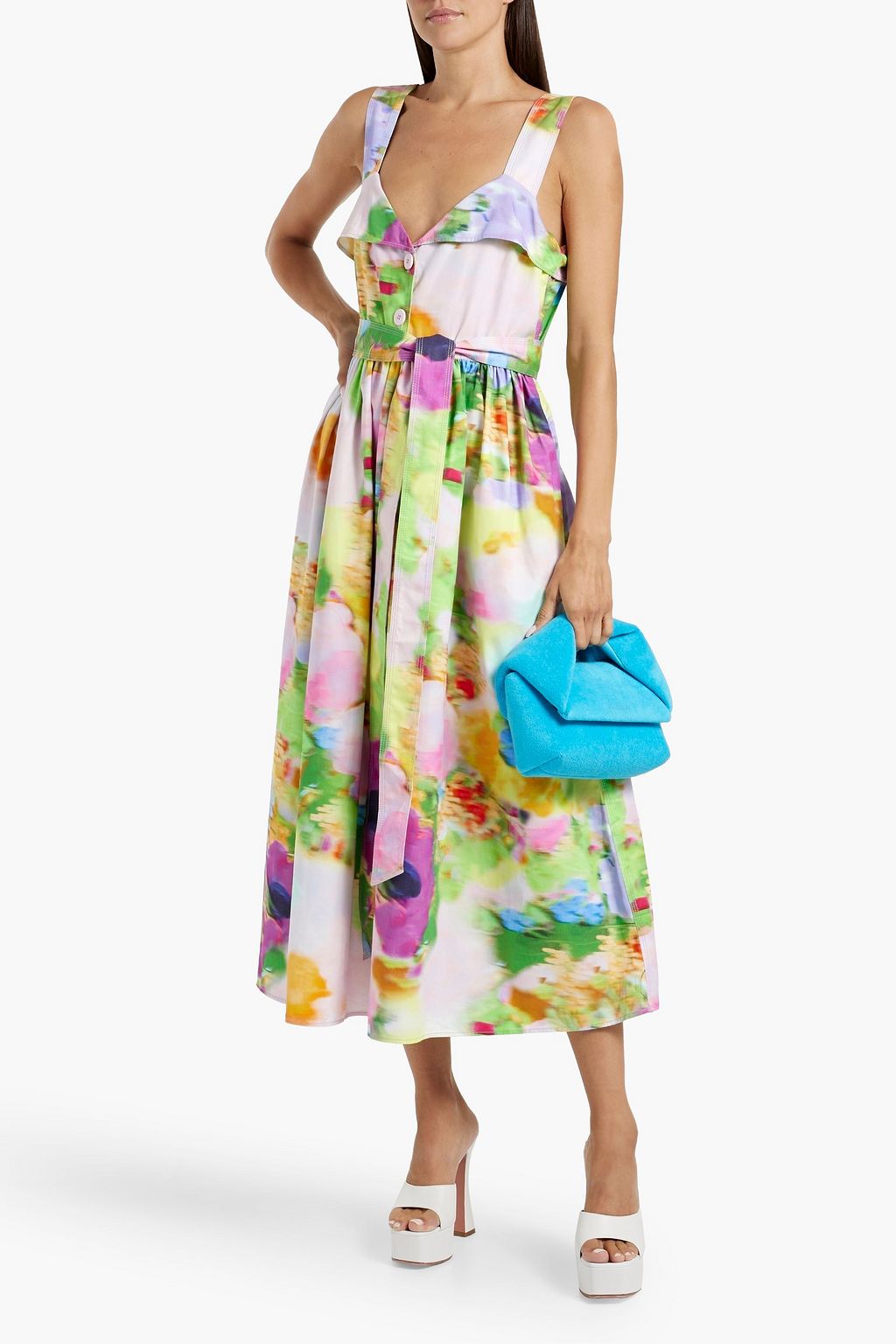 STINE GOYA Stina printed cotton-twill midi dress