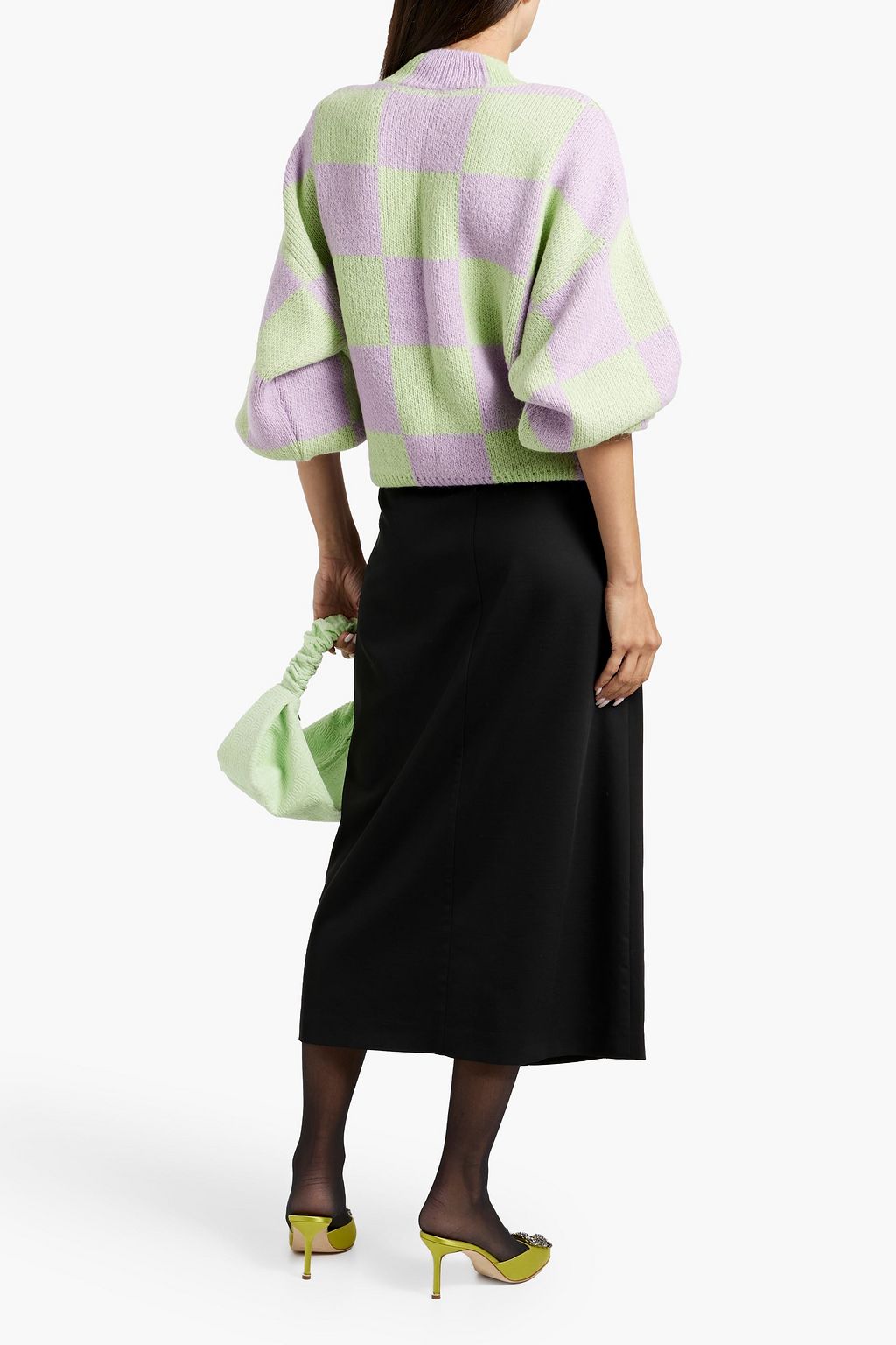 STINE GOYA Adonis checked jacquard-knit sweater