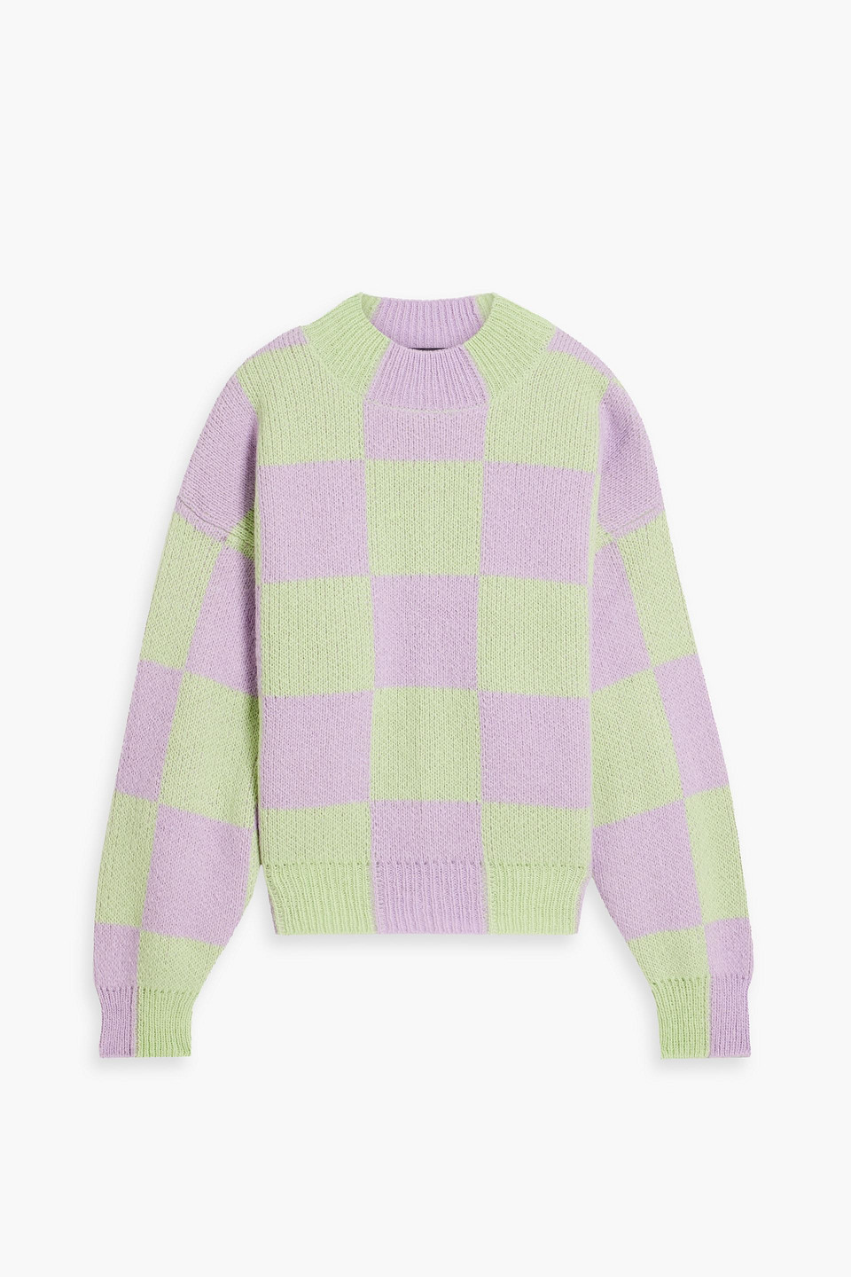 Stine Goya Adonis Checked Jacquard-knit Sweater In Lavender
